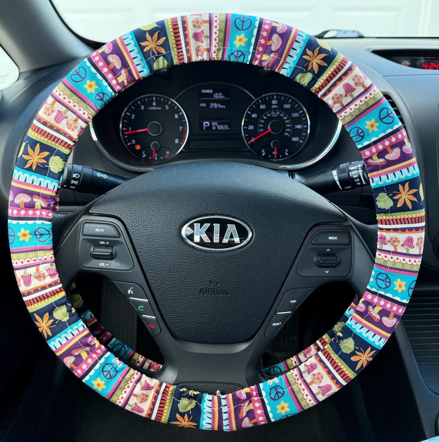 Groovy Stripe Steering Wheel Cover