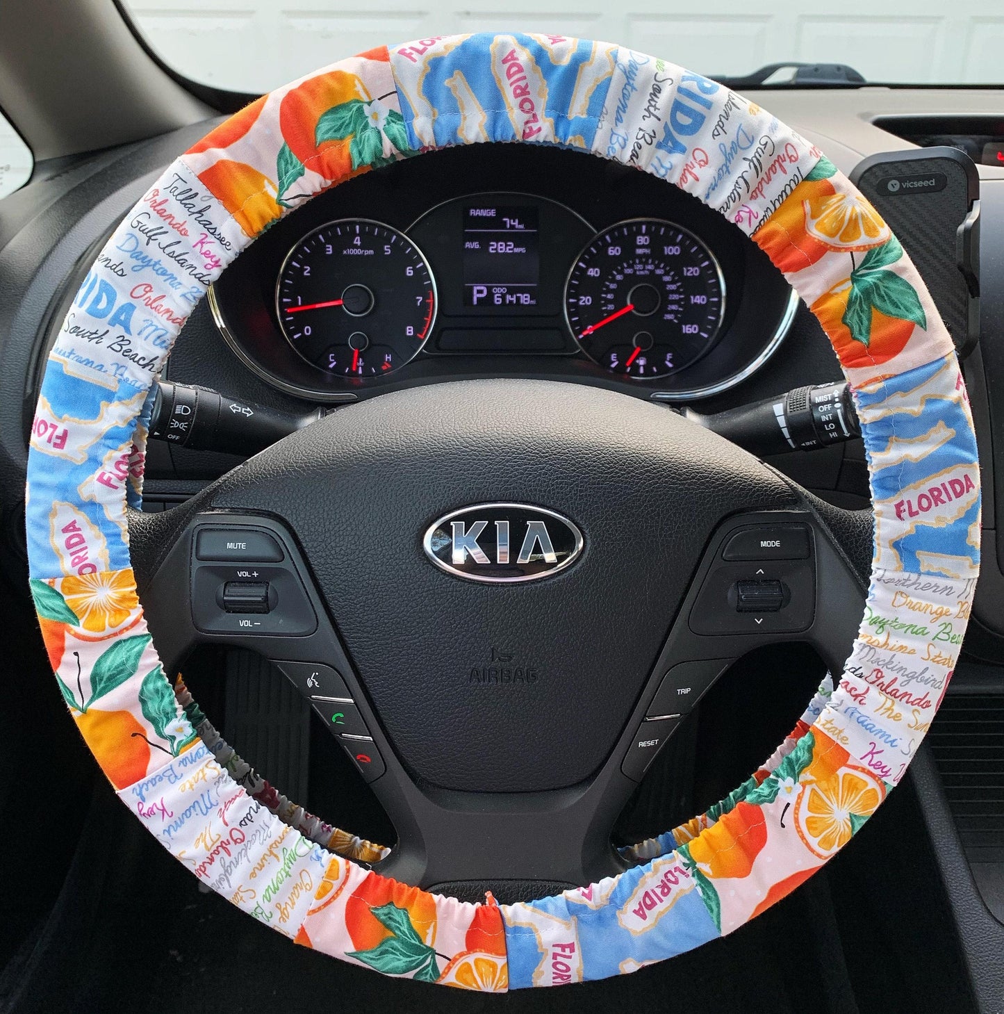 Florida Patchwork Steering Wheel Cover