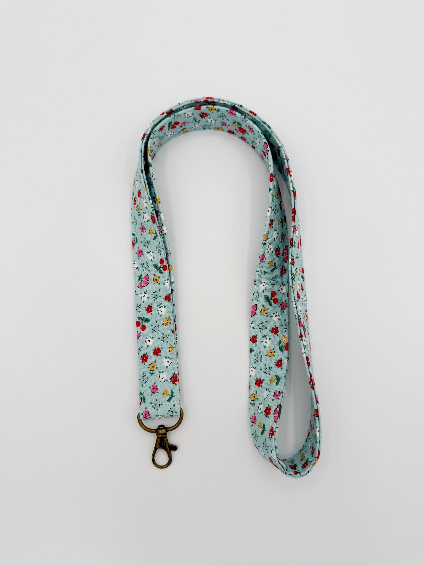 Blue Bitty Blossoms Lanyard Badge Holder