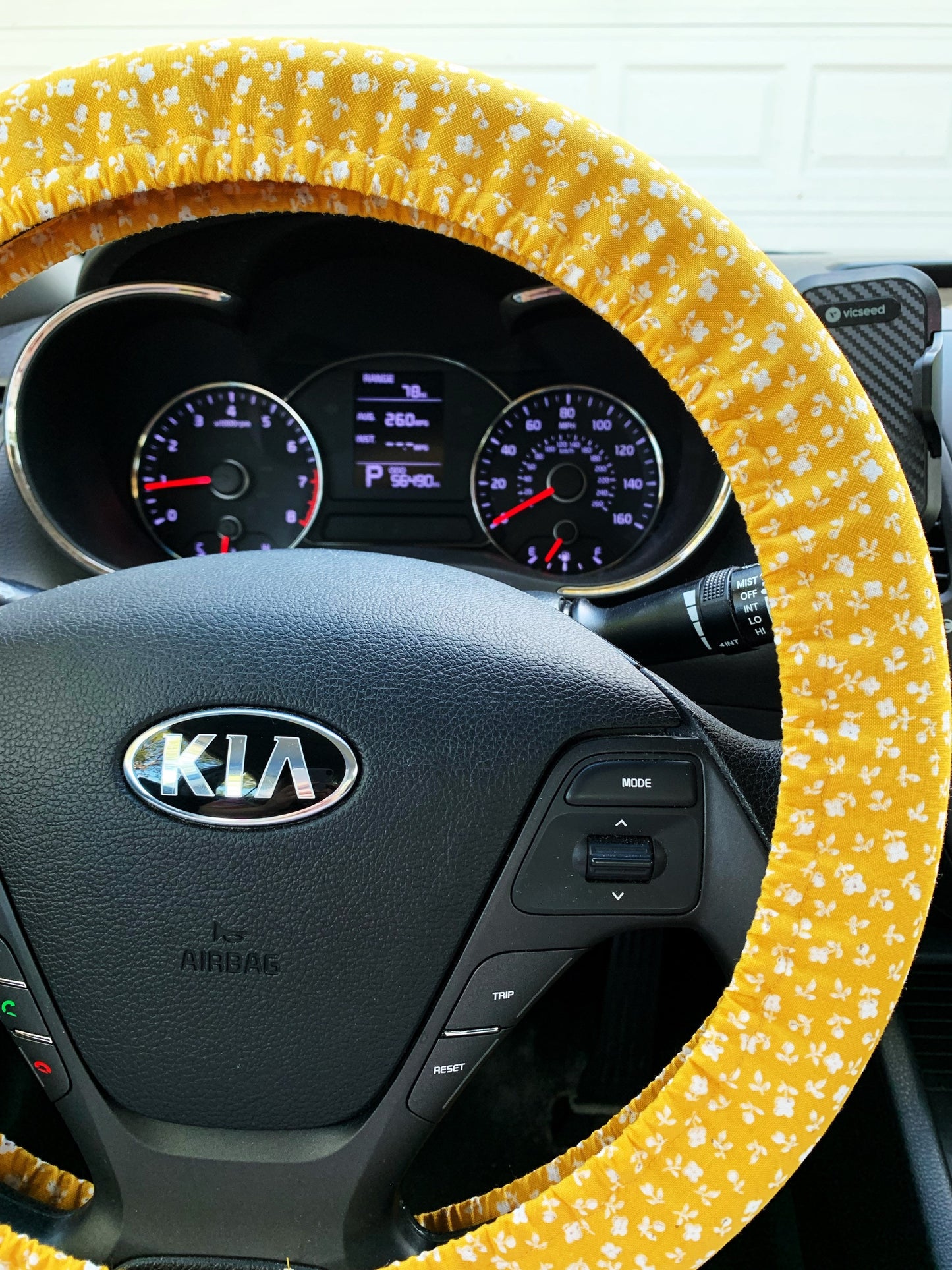 Tiny Mustard Flower Steering Wheel Cover
