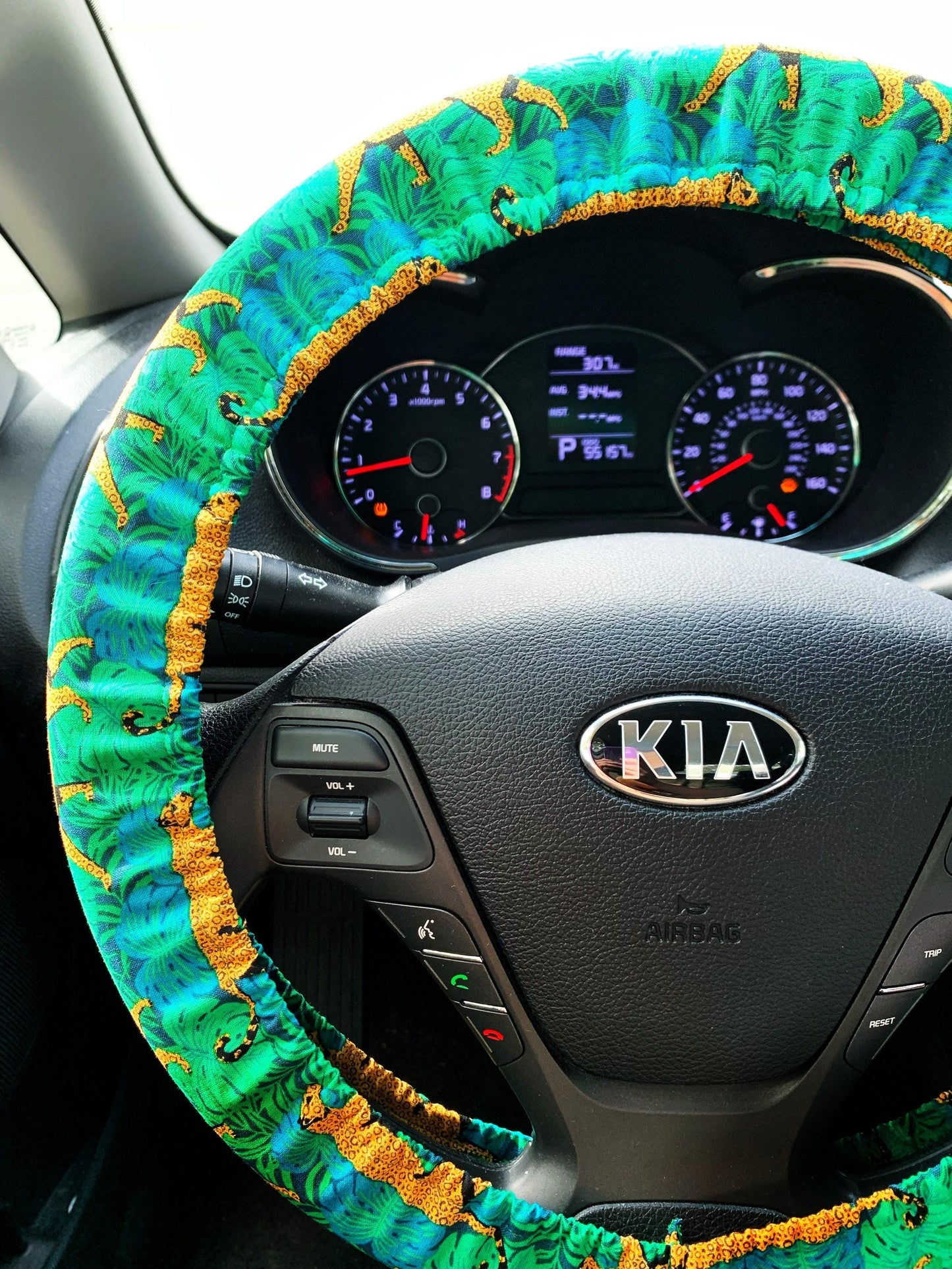 Tropical Leopard Steering Wheel Cover