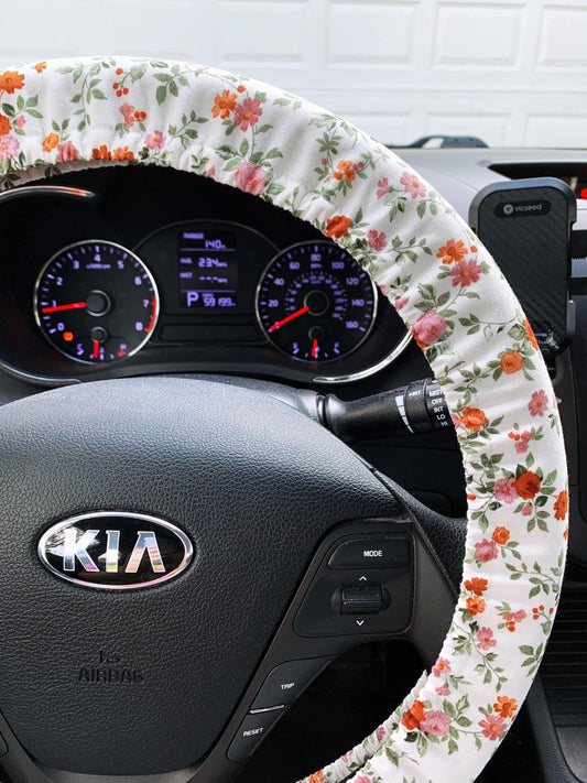 Vintage Small Floral Steering Wheel Cover