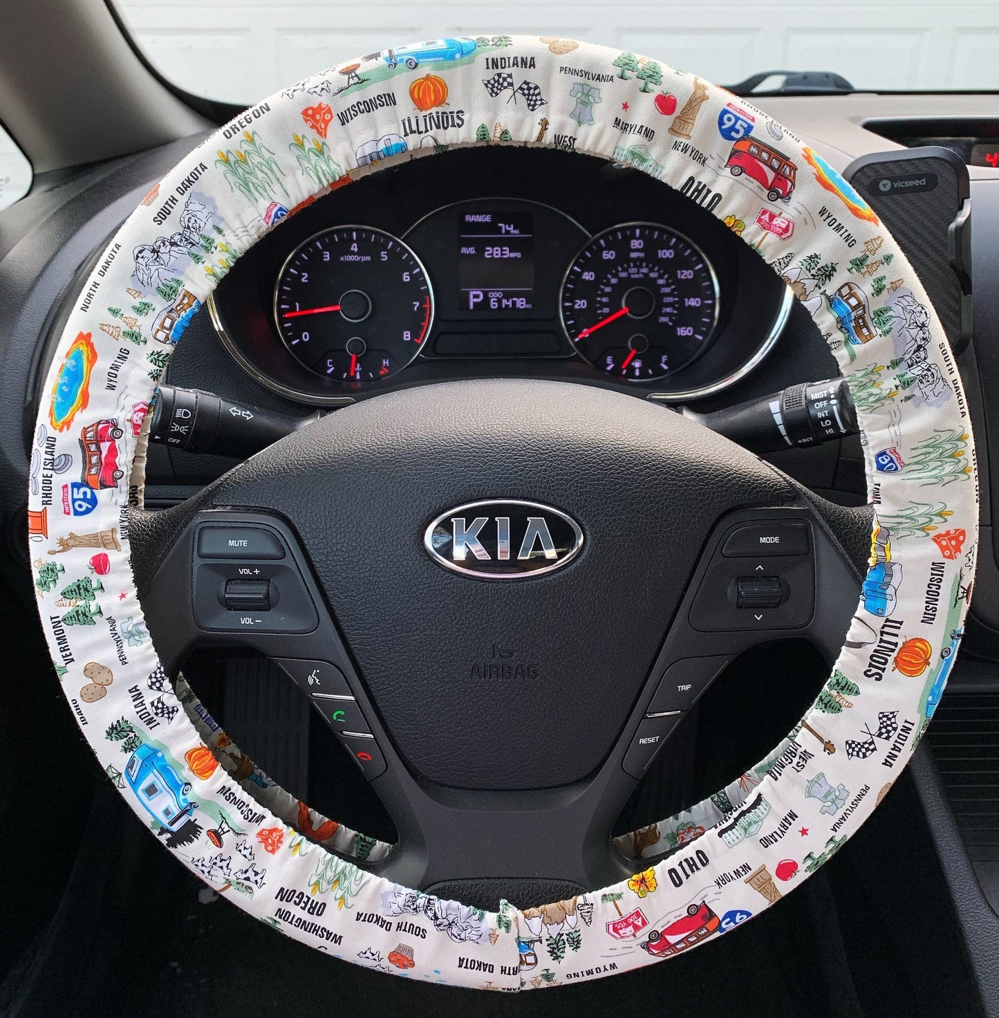 Travel States Steering Wheel Cover