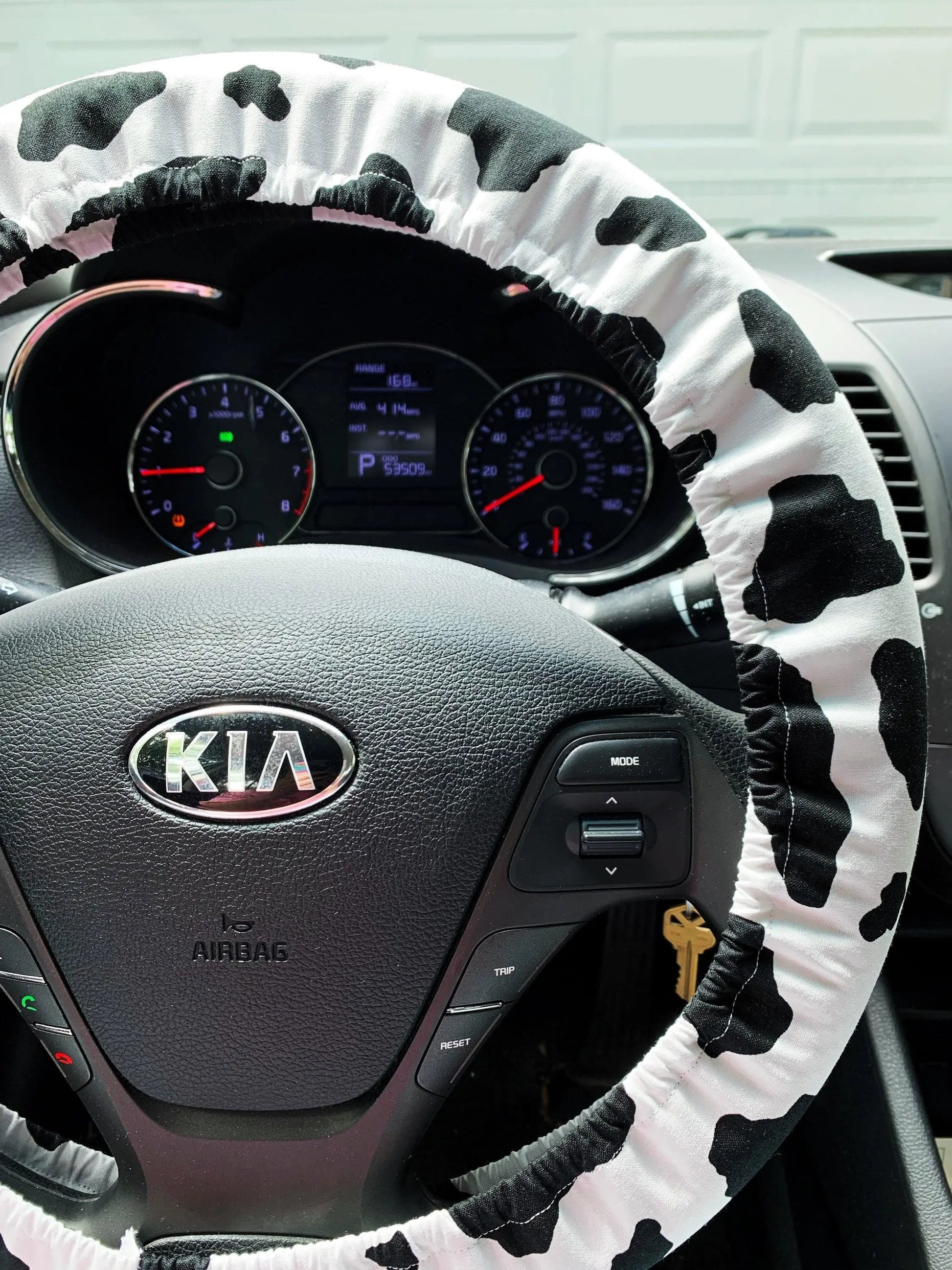 Cow Print Steering Wheel Cover Moonshadow Caravan