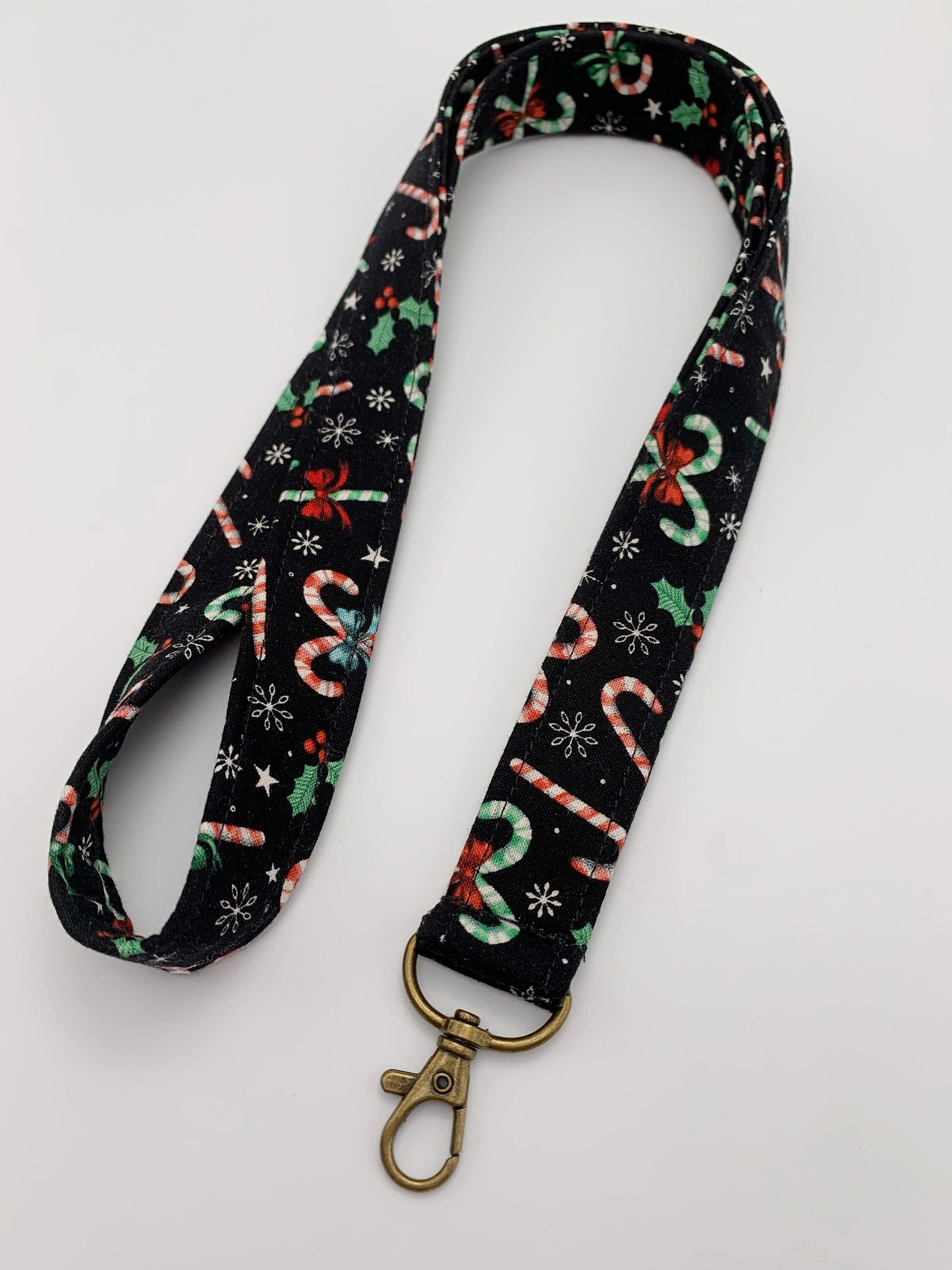 Christmas Candy Cane Lanyard Badge Holder