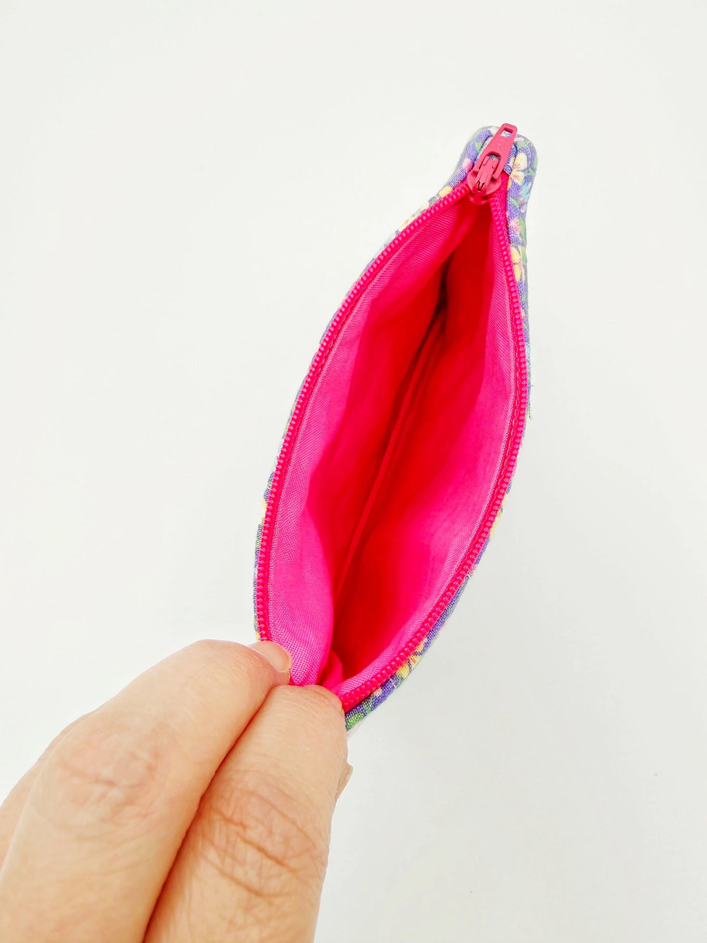 Quilted Purple Floral Change Purse, Handmade Coin Pouch for Women Moonshadow Caravan