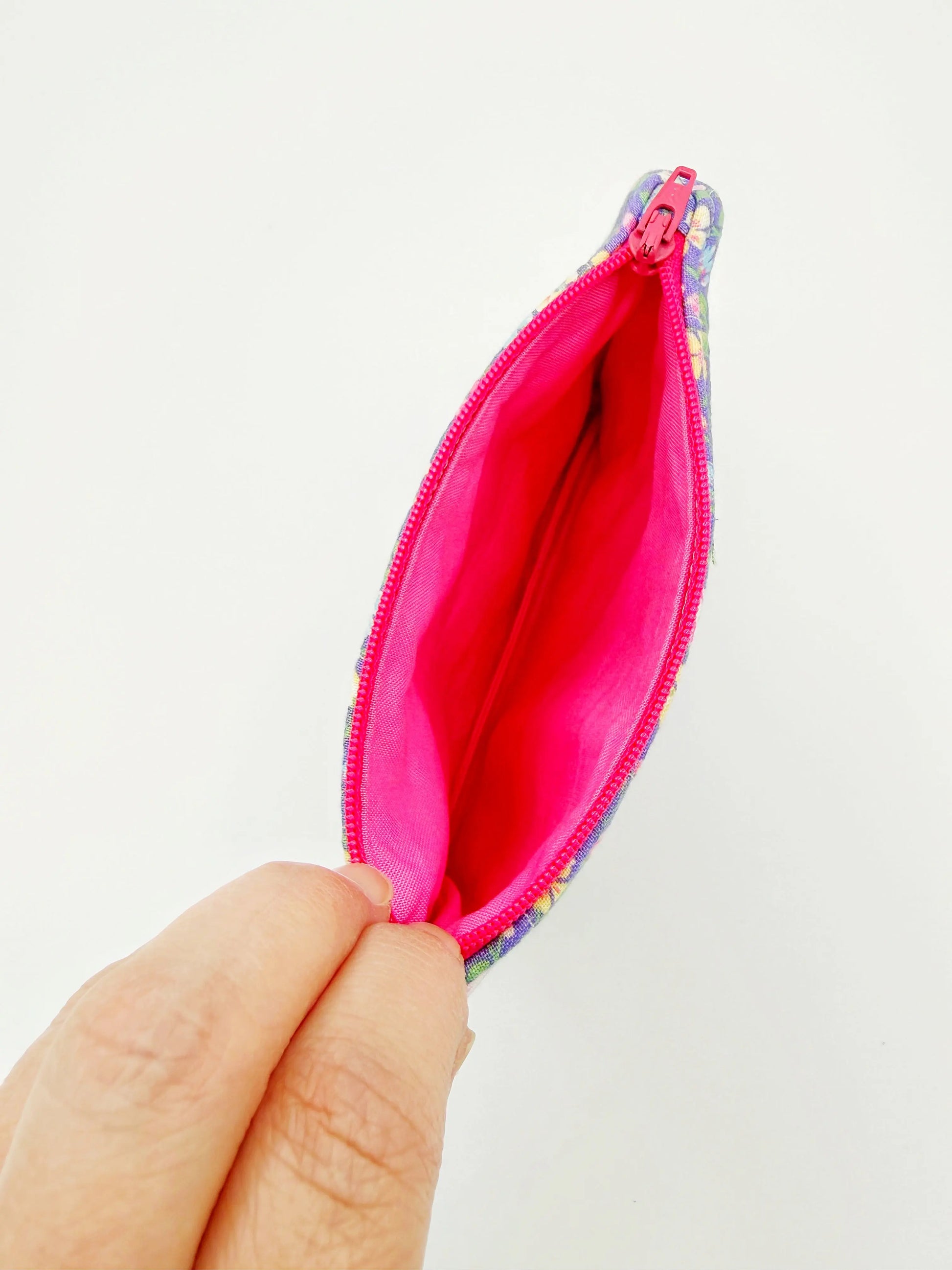 Quilted Purple Floral Change Purse, Handmade Coin Pouch for Women Moonshadow Caravan