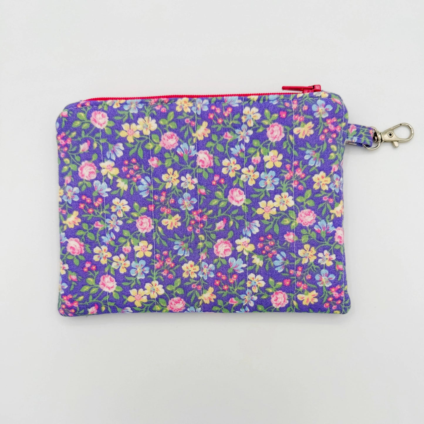 Quilted Purple Floral Change Purse, Handmade Coin Pouch for Women Moonshadow Caravan