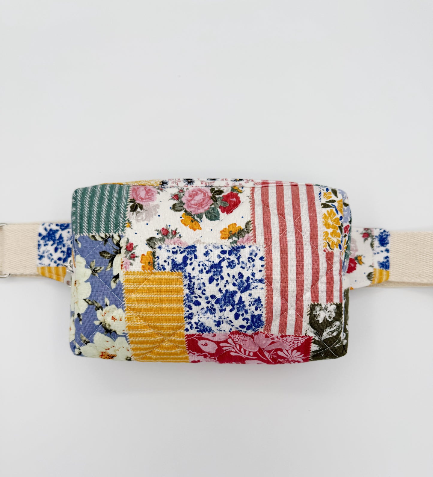 Quilted Patchwork Belt Bag, Crossbody or Fanny Pack Style Purse