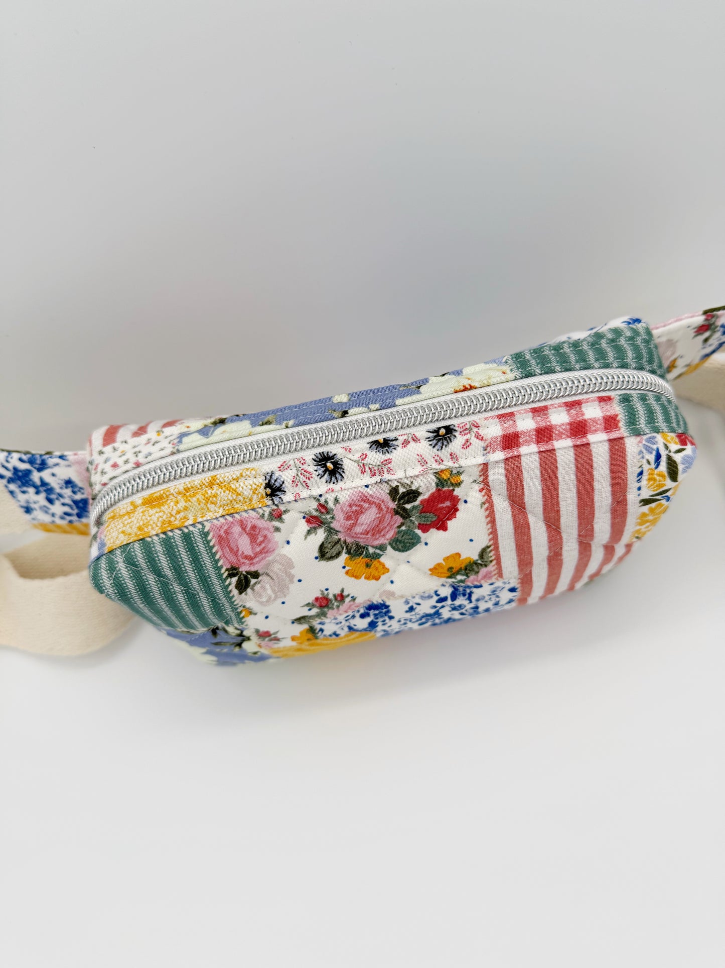 Quilted Patchwork Belt Bag, Crossbody or Fanny Pack Style Purse
