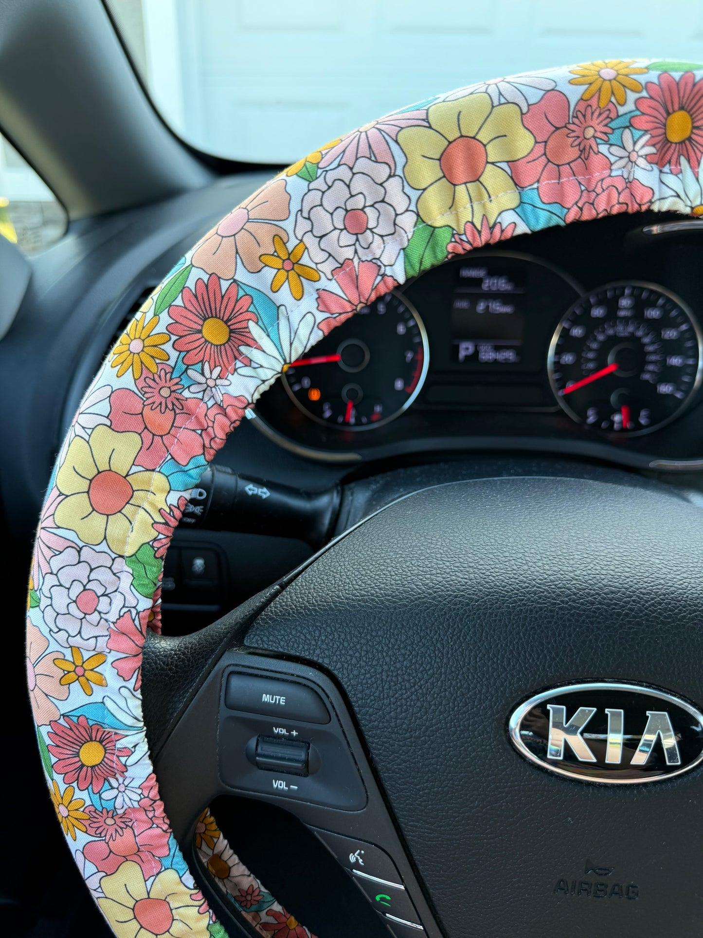 Retro Flower Steering Wheel Cover, Universal Custom Fit