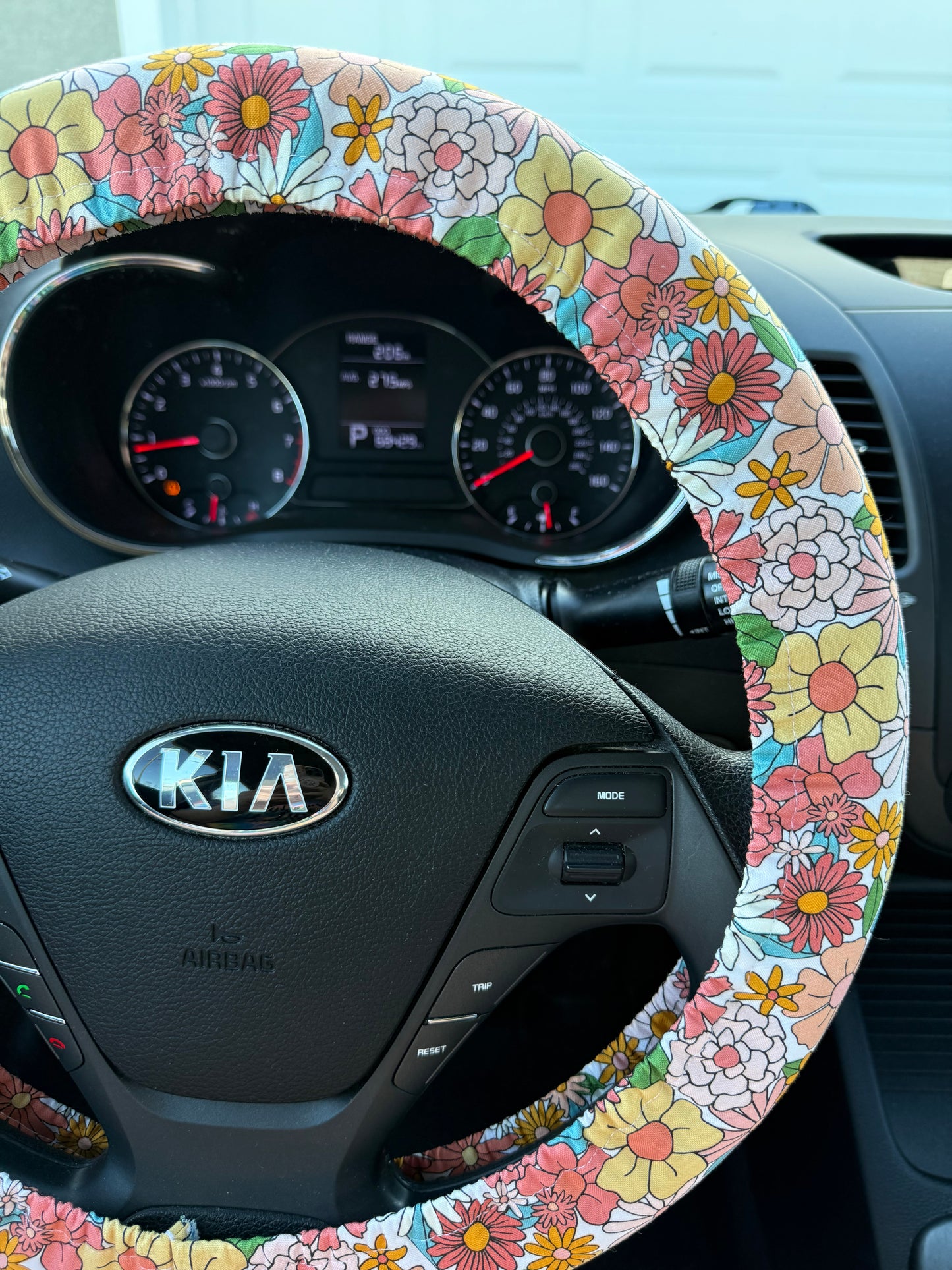 Retro Flower Steering Wheel Cover, Universal Custom Fit