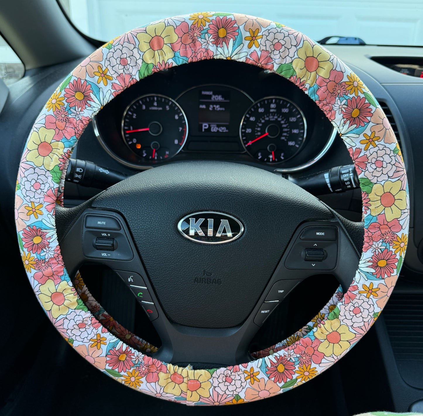 Retro Flower Steering Wheel Cover, Universal Custom Fit