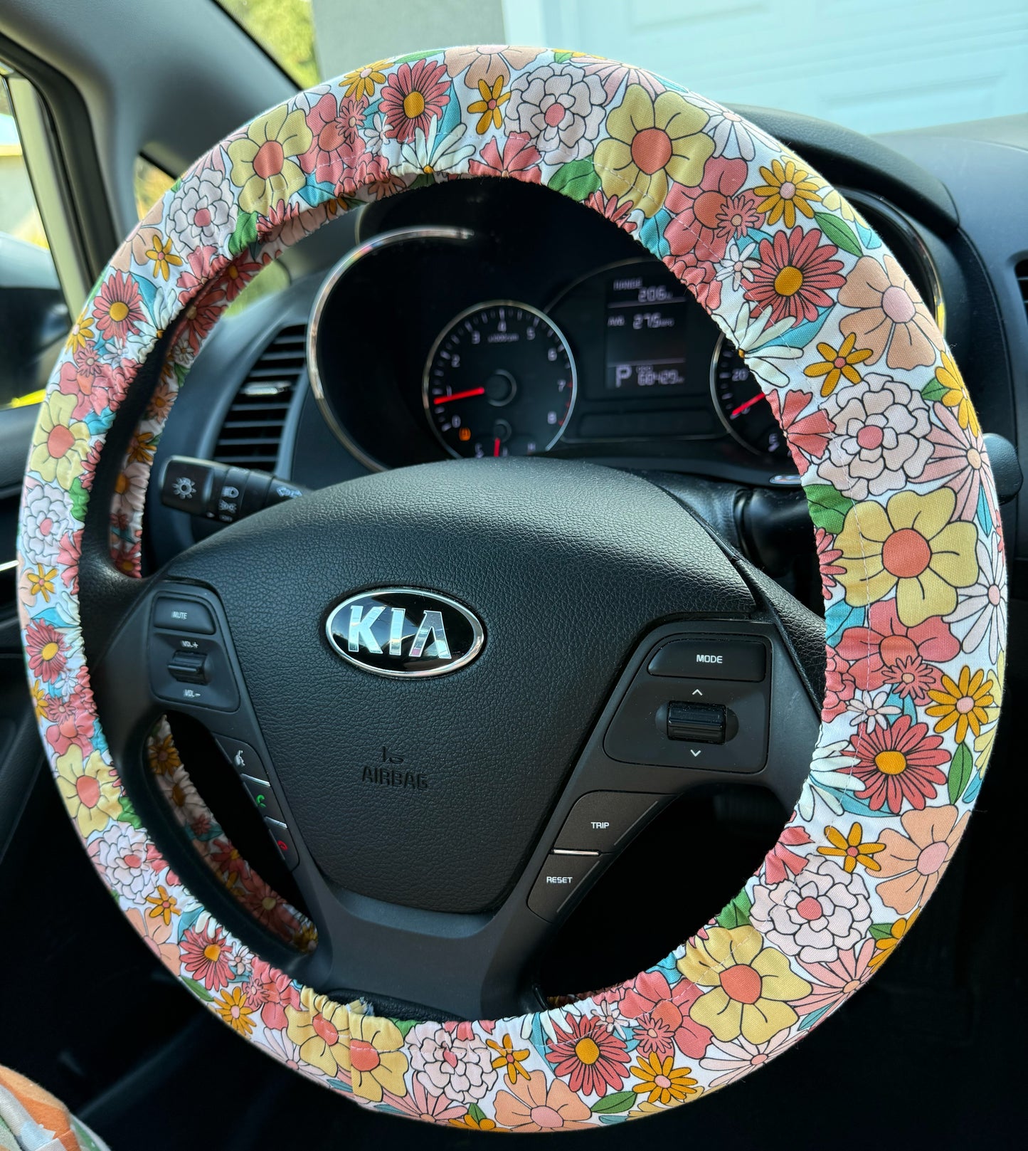 Retro Flower Steering Wheel Cover, Universal Custom Fit