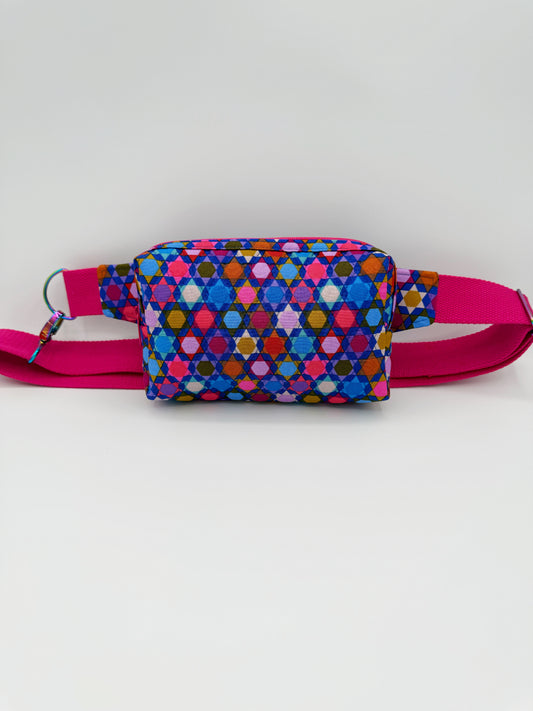 Quilted Piecework Crossbody Bag, Oh My Stars Belt Bag Fanny Pack