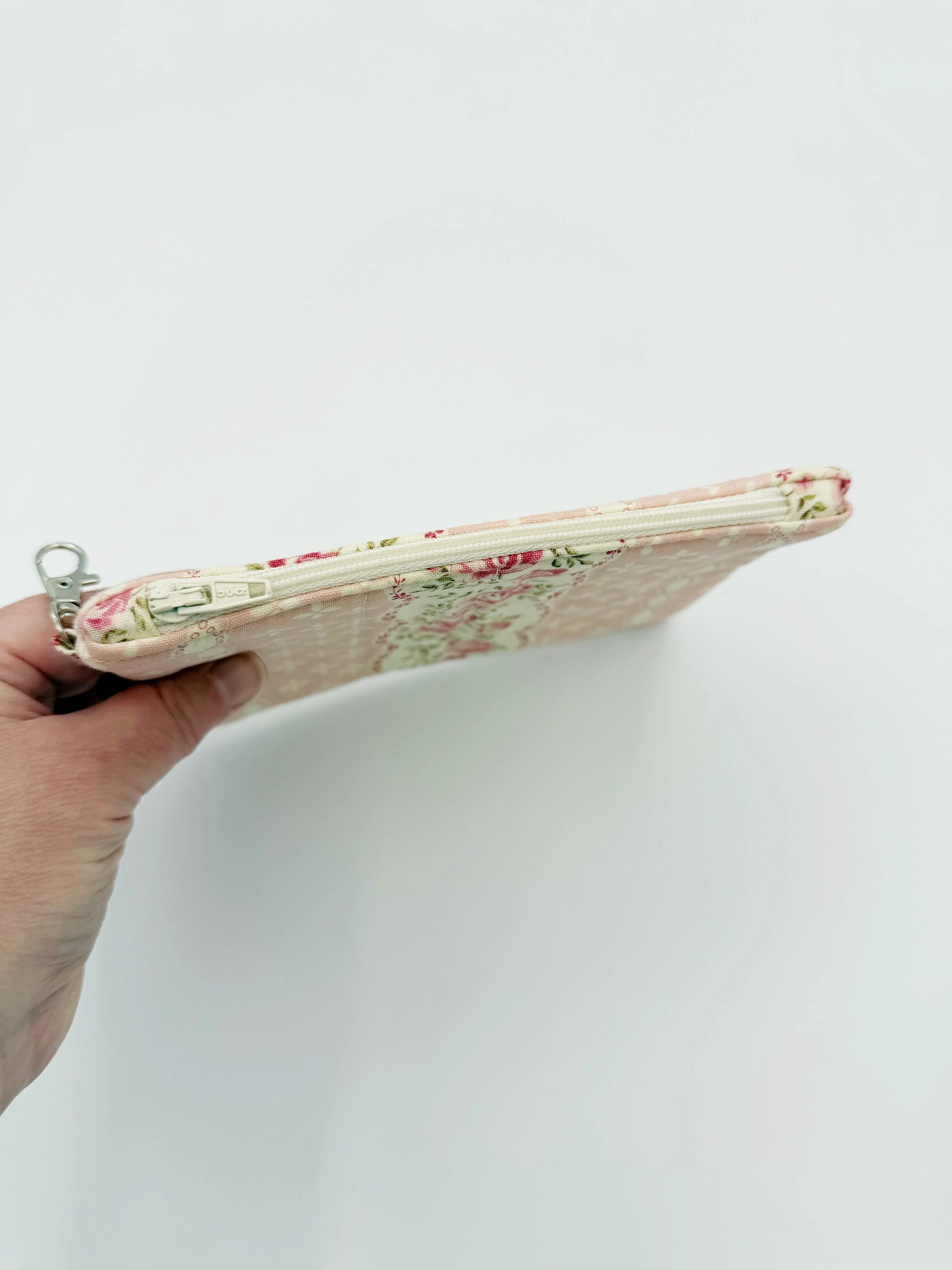 Quilted Shabby Rose Coin Purse, Girly Pink Handmade Change Pouch Moonshadow Caravan