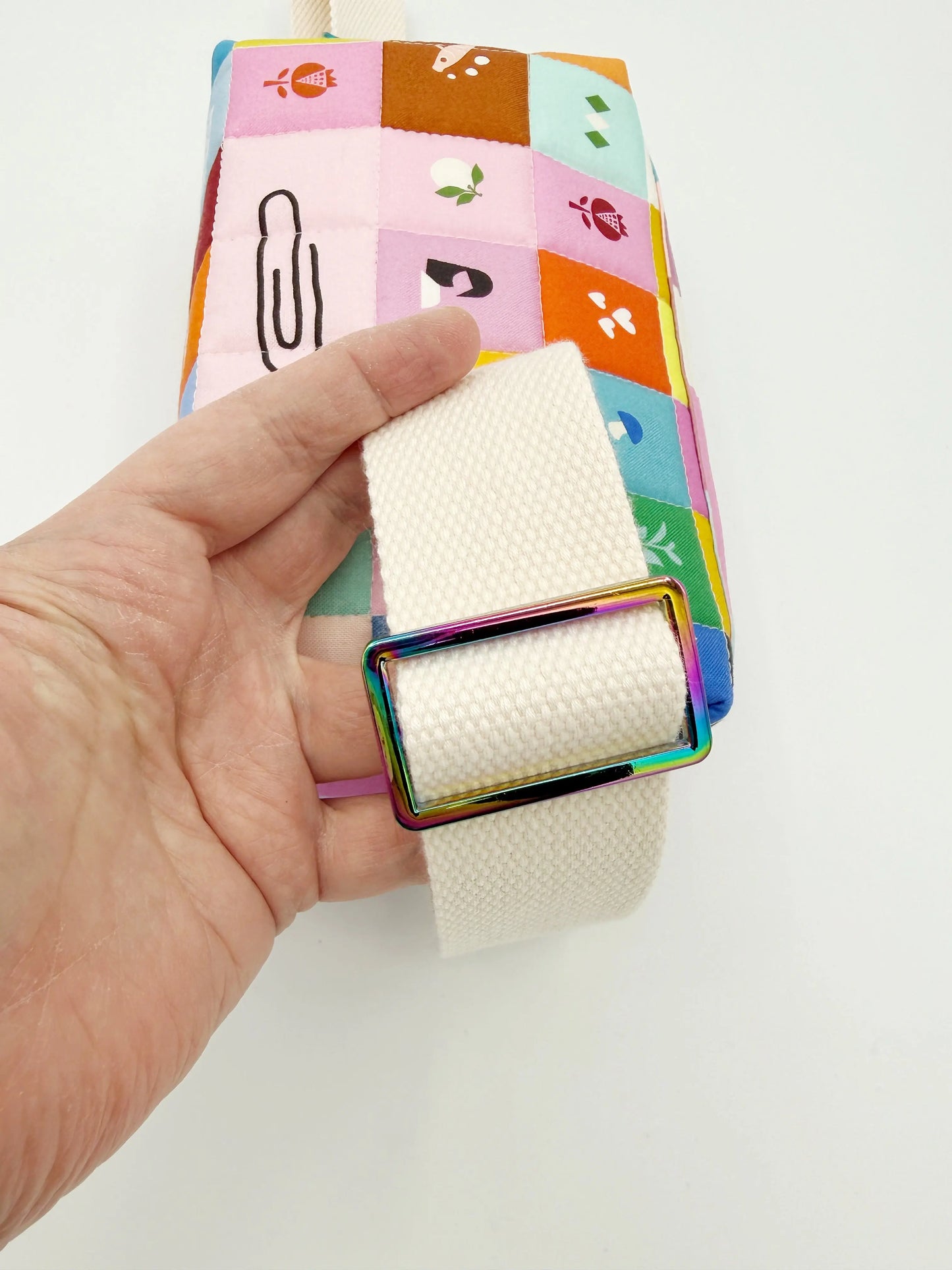 Quilted Whimsy Patchwork Crossbody Bag, Fanny Pack, Belt Bag Moonshadow Caravan