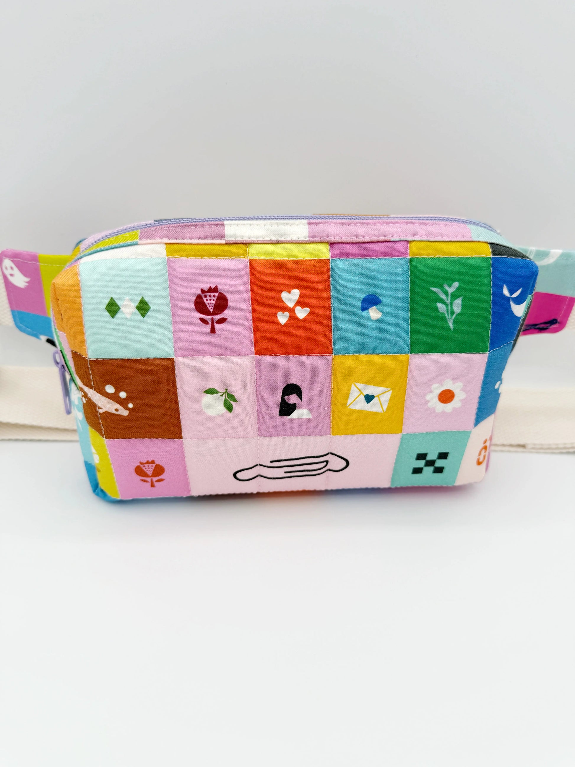 Quilted Whimsy Patchwork Crossbody Bag, Fanny Pack, Belt Bag Moonshadow Caravan