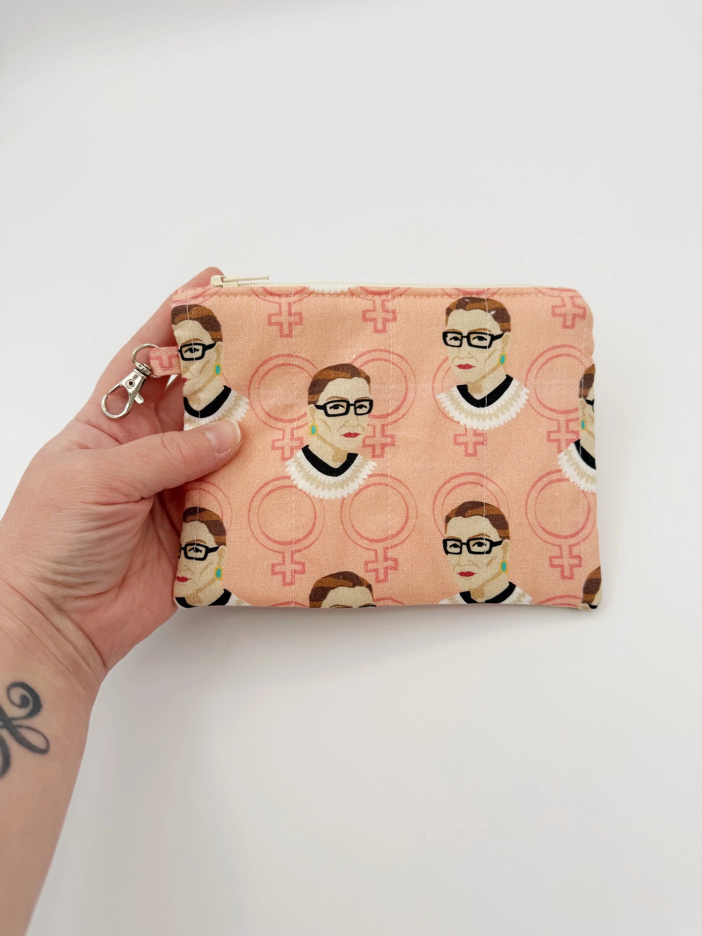 Ruth Bader Ginsburg Coin Purse, RBG Womens Rights Activist Change Pouch Moonshadow Caravan