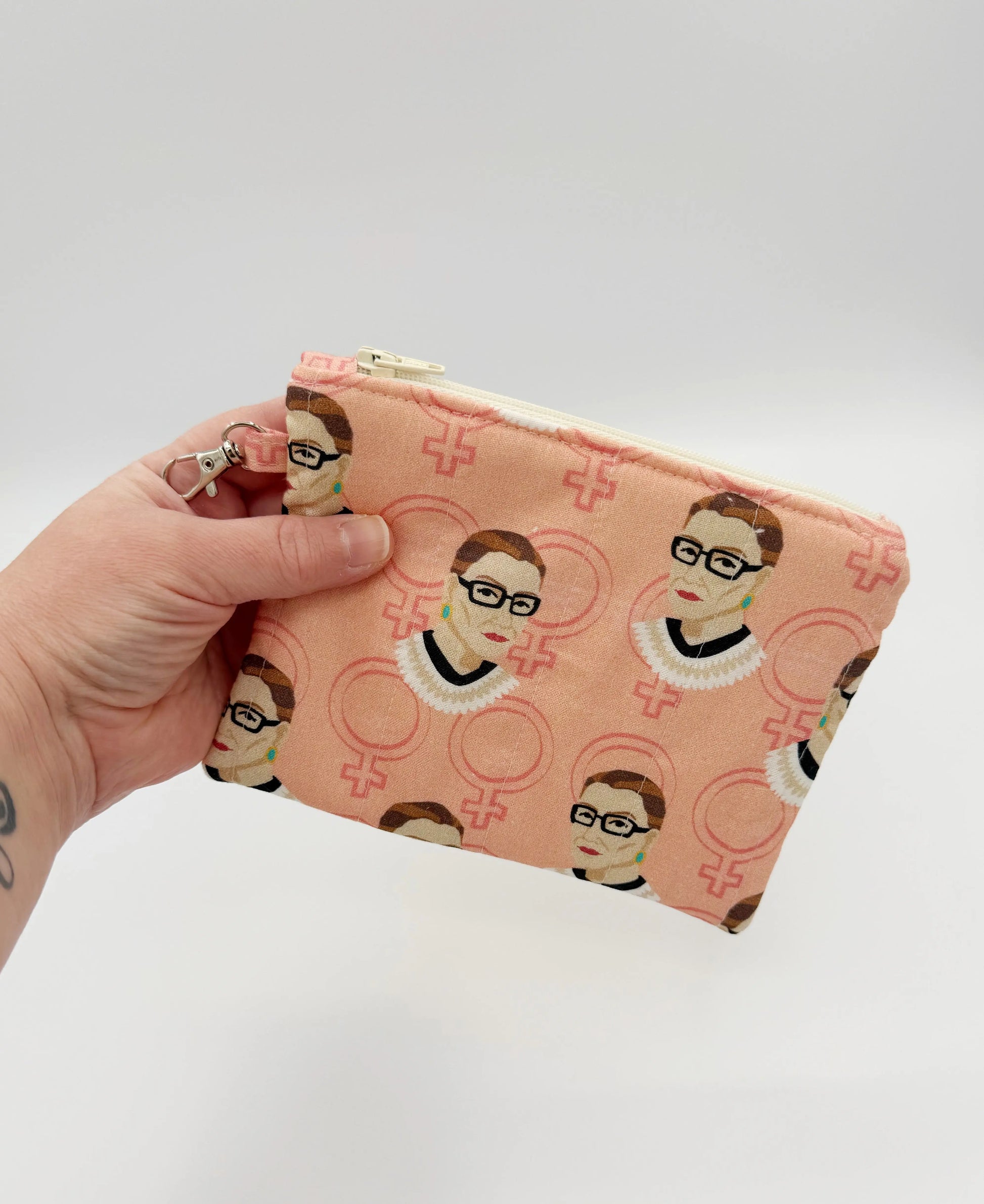 Ruth Bader Ginsburg Coin Purse, RBG Womens Rights Activist Change Pouch Moonshadow Caravan