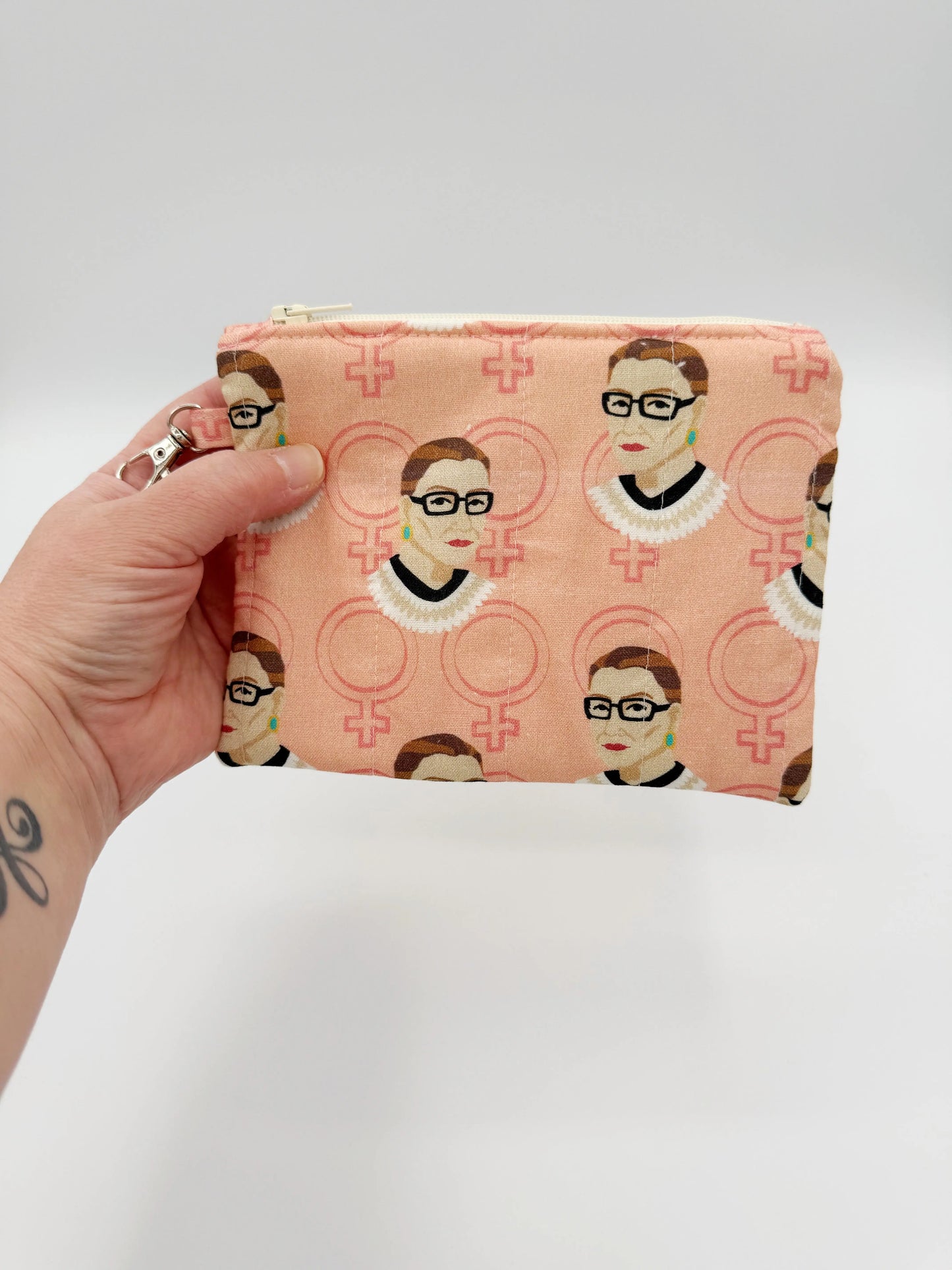 Ruth Bader Ginsburg Coin Purse, RBG Womens Rights Activist Change Pouch Moonshadow Caravan