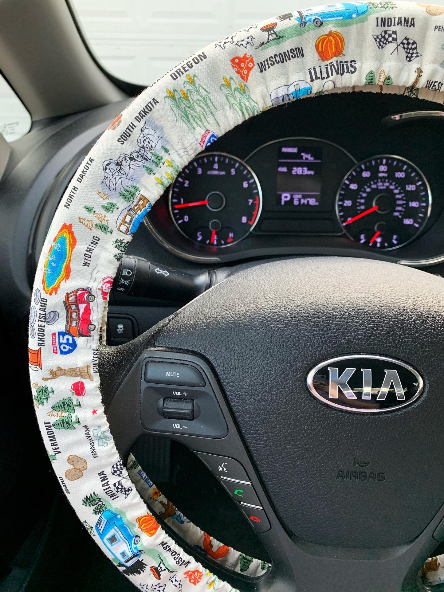 Travel States Steering Wheel Cover