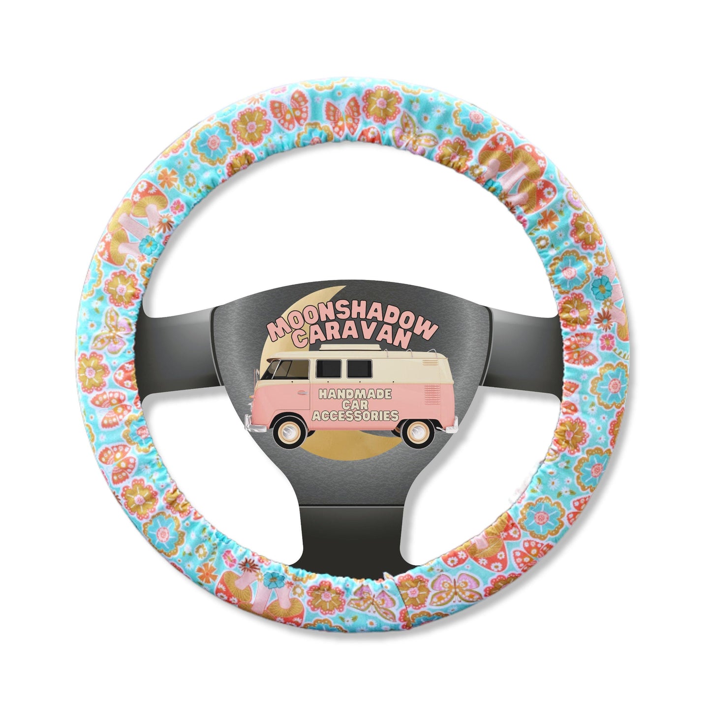 Retro Mushroom Flower Steering Wheel Cover