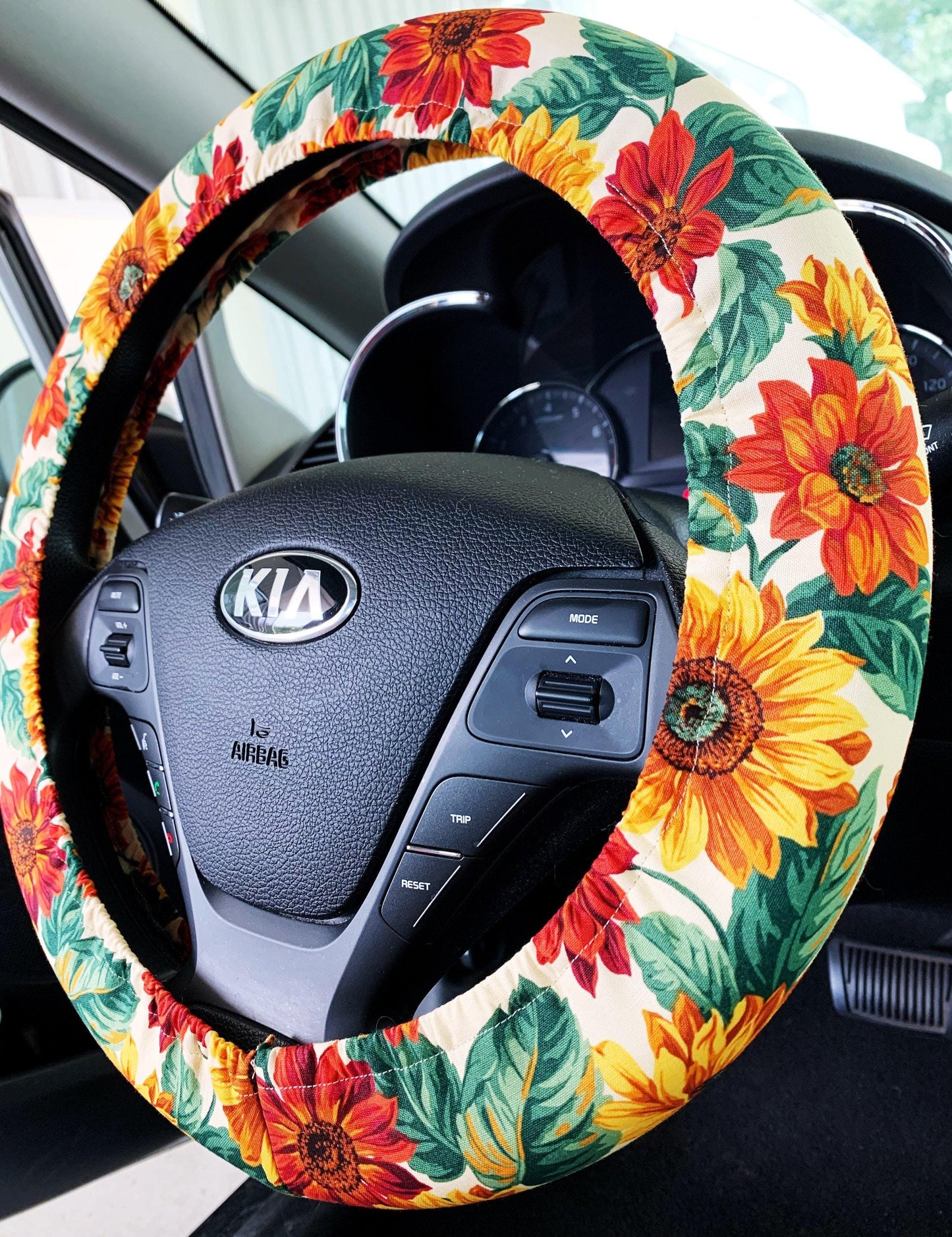 Sunflower Steering Wheel Cover