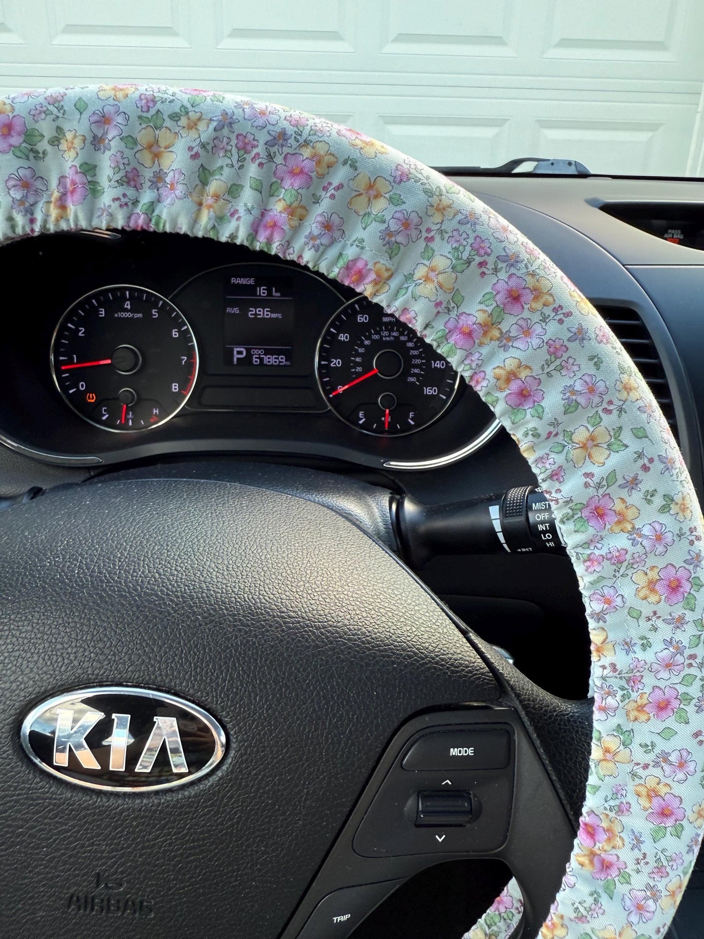 Vintage Calico Floral Steering Wheel Cover