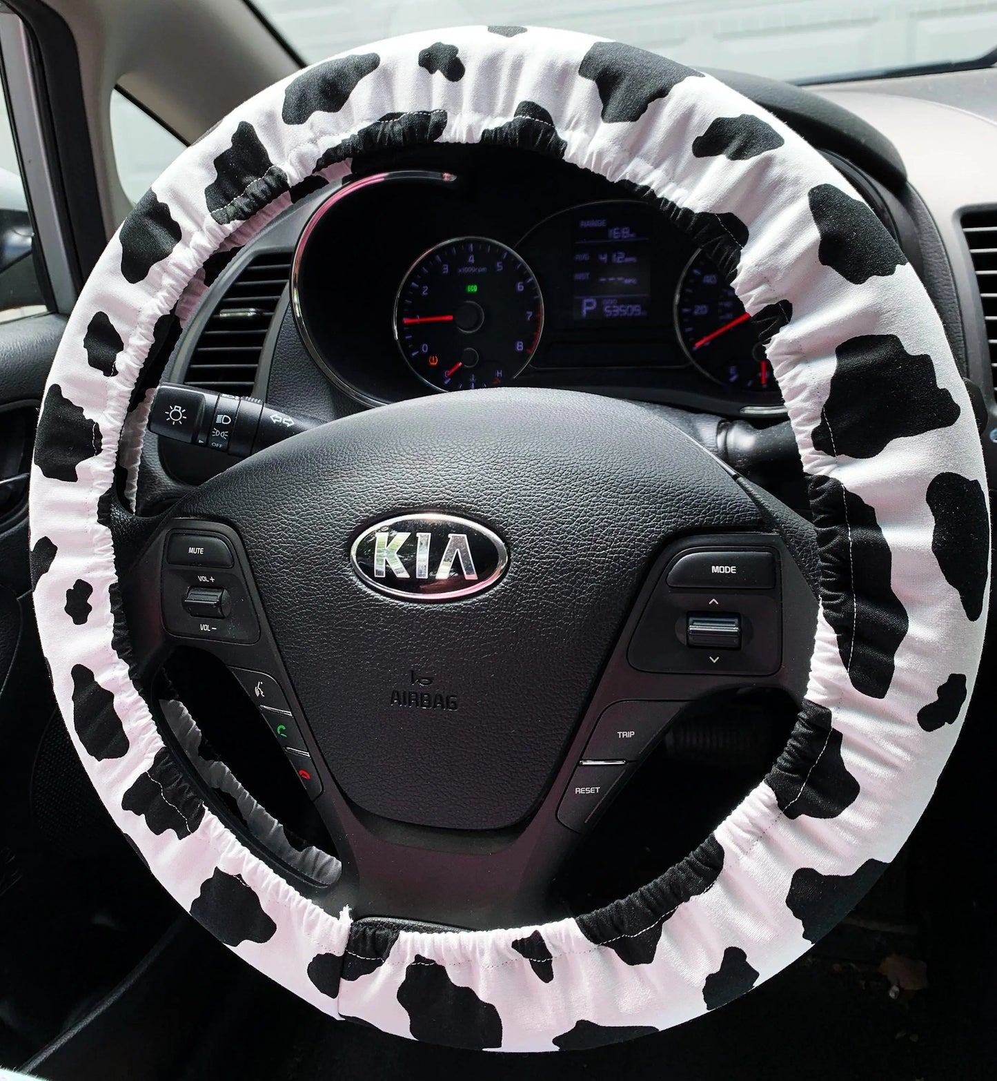 Cow Print Steering Wheel Cover Moonshadow Caravan