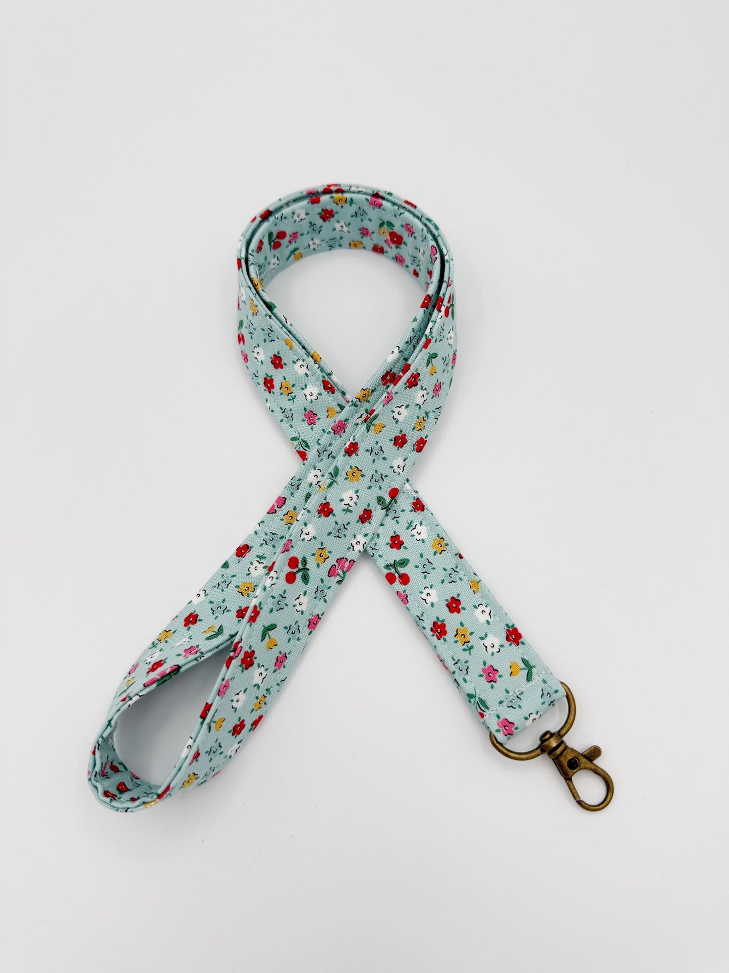 Blue Bitty Blossoms Lanyard Badge Holder