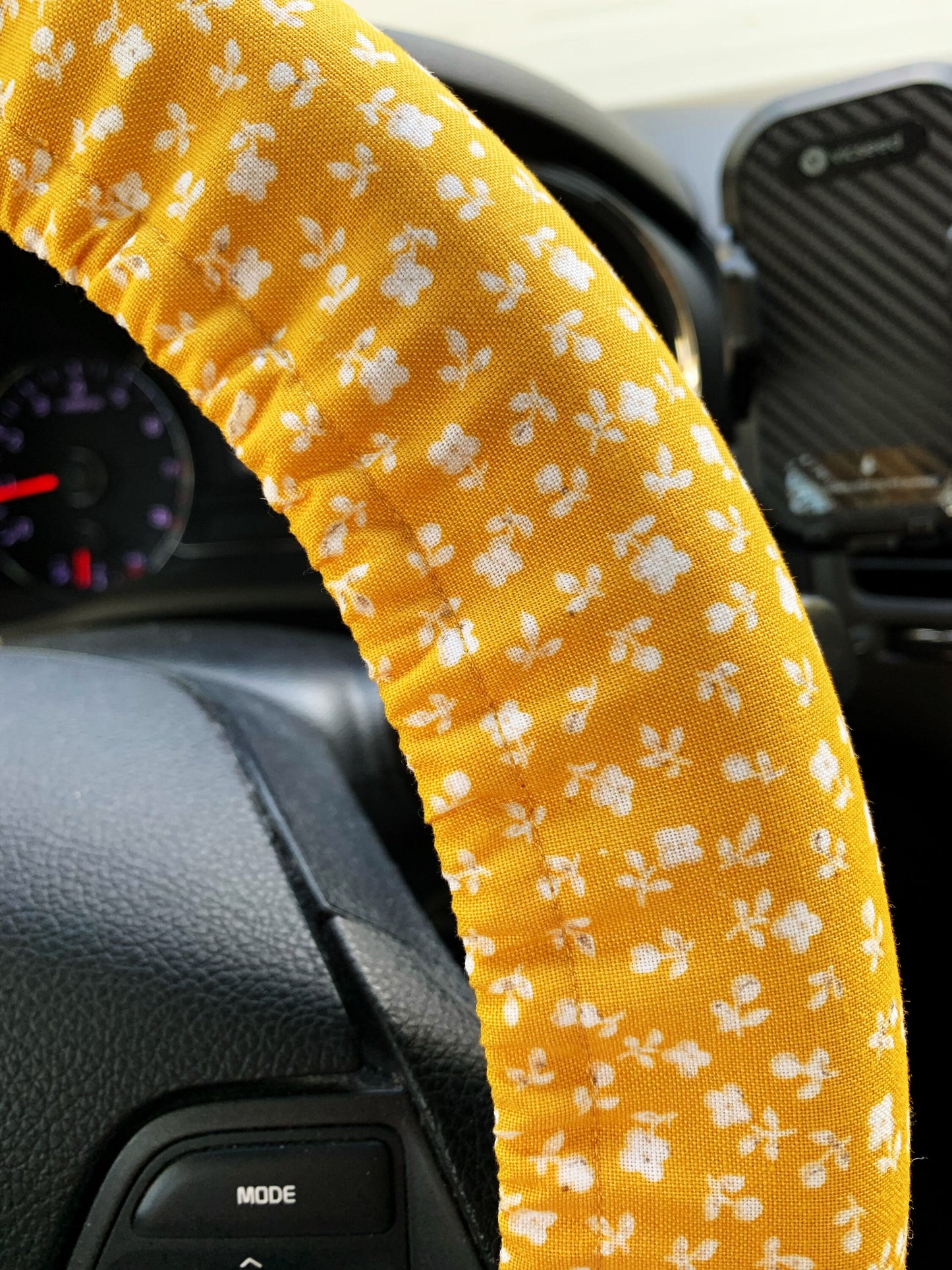 Tiny Mustard Flower Steering Wheel Cover