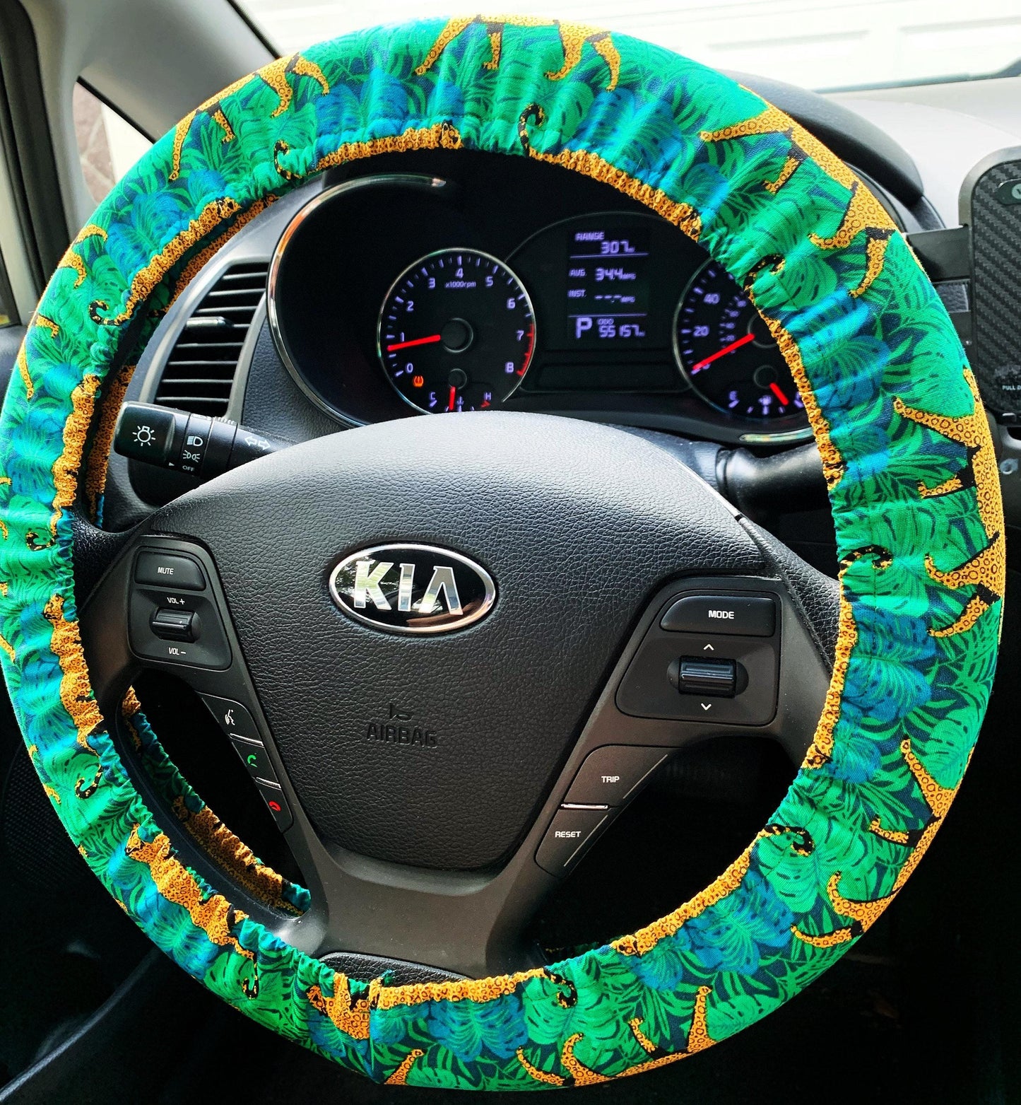 Tropical Leopard Steering Wheel Cover