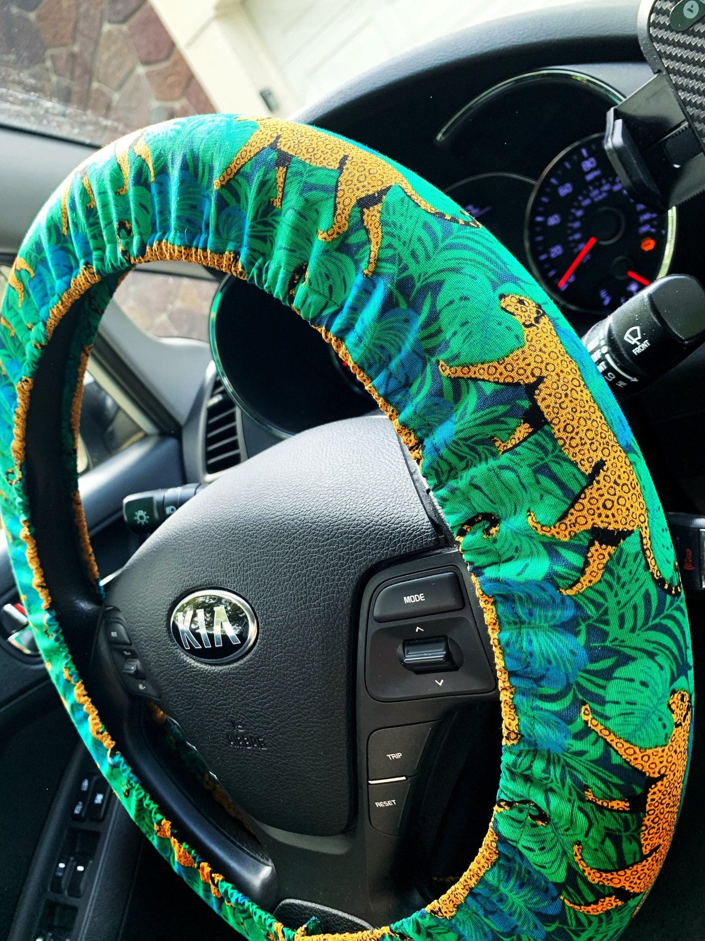 Tropical Leopard Steering Wheel Cover