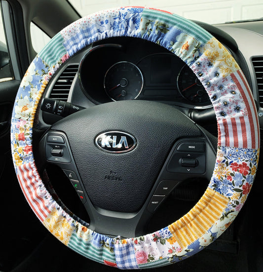 Boho Patchwork Steering Wheel Cover