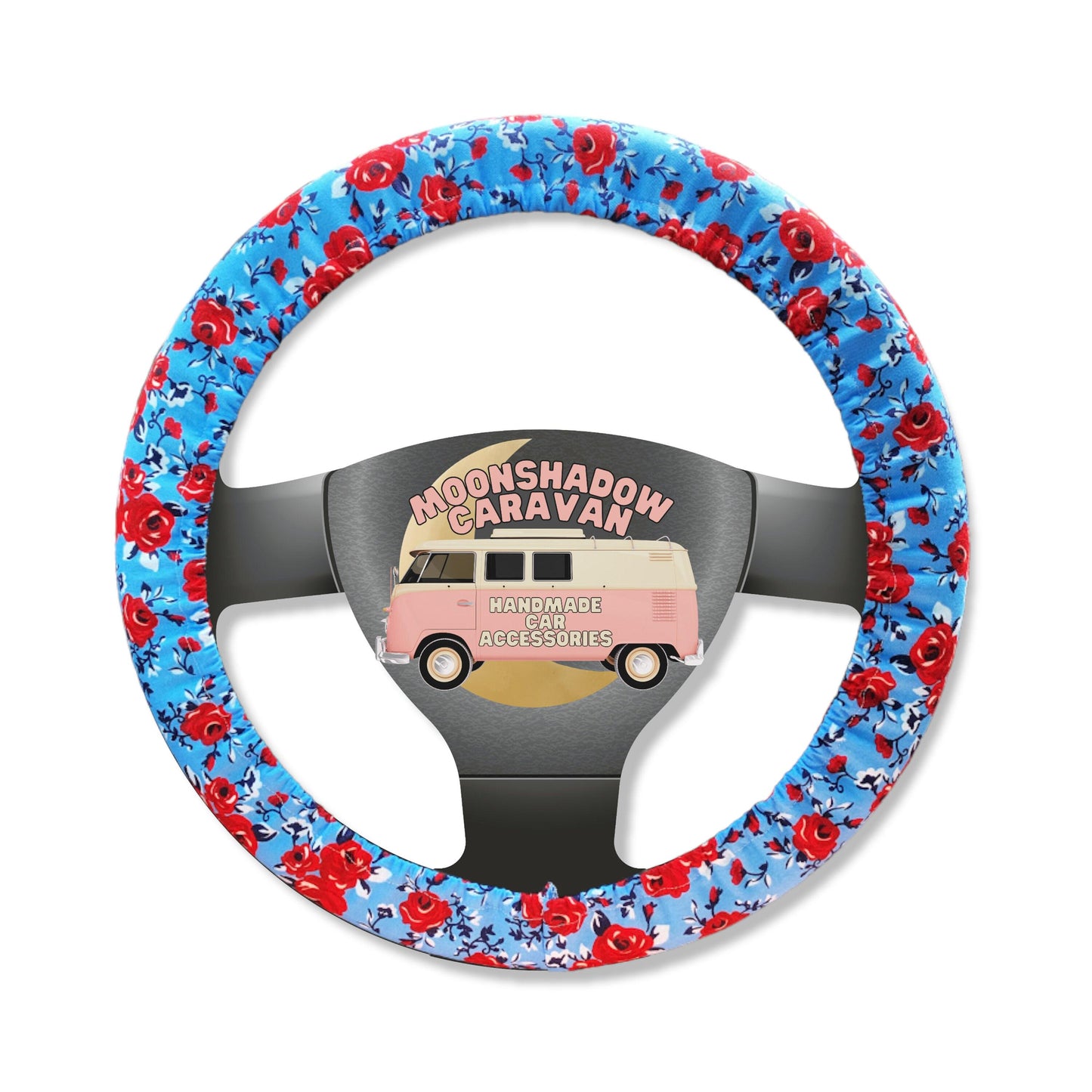 Red Rose Steering Wheel Cover