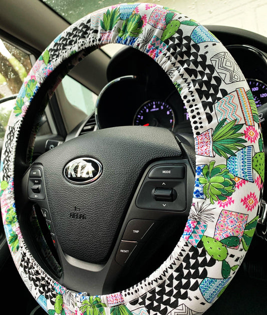 Cactus Succulent Steering Wheel Cover