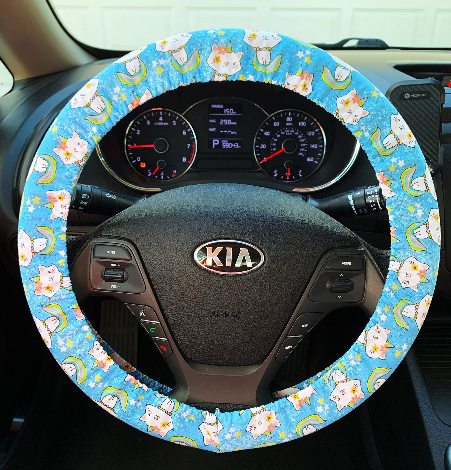 Kawaii Unicorn Cat Steering Wheel Cover