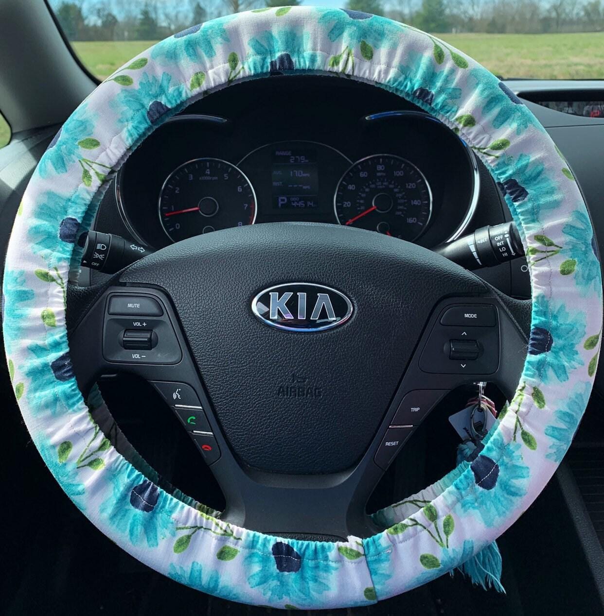 Watercolor Floral Steering Wheel Cover