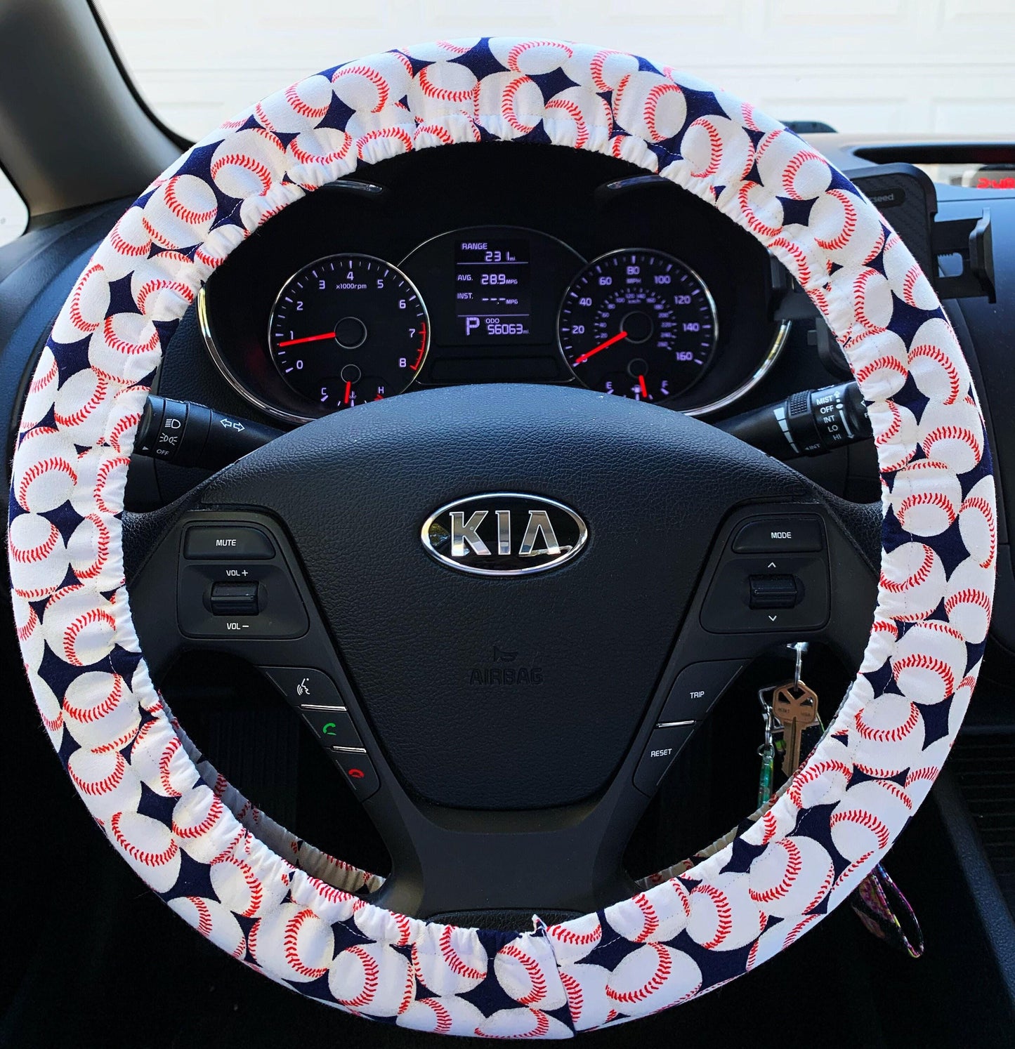 Baseball Steering Wheel Cover