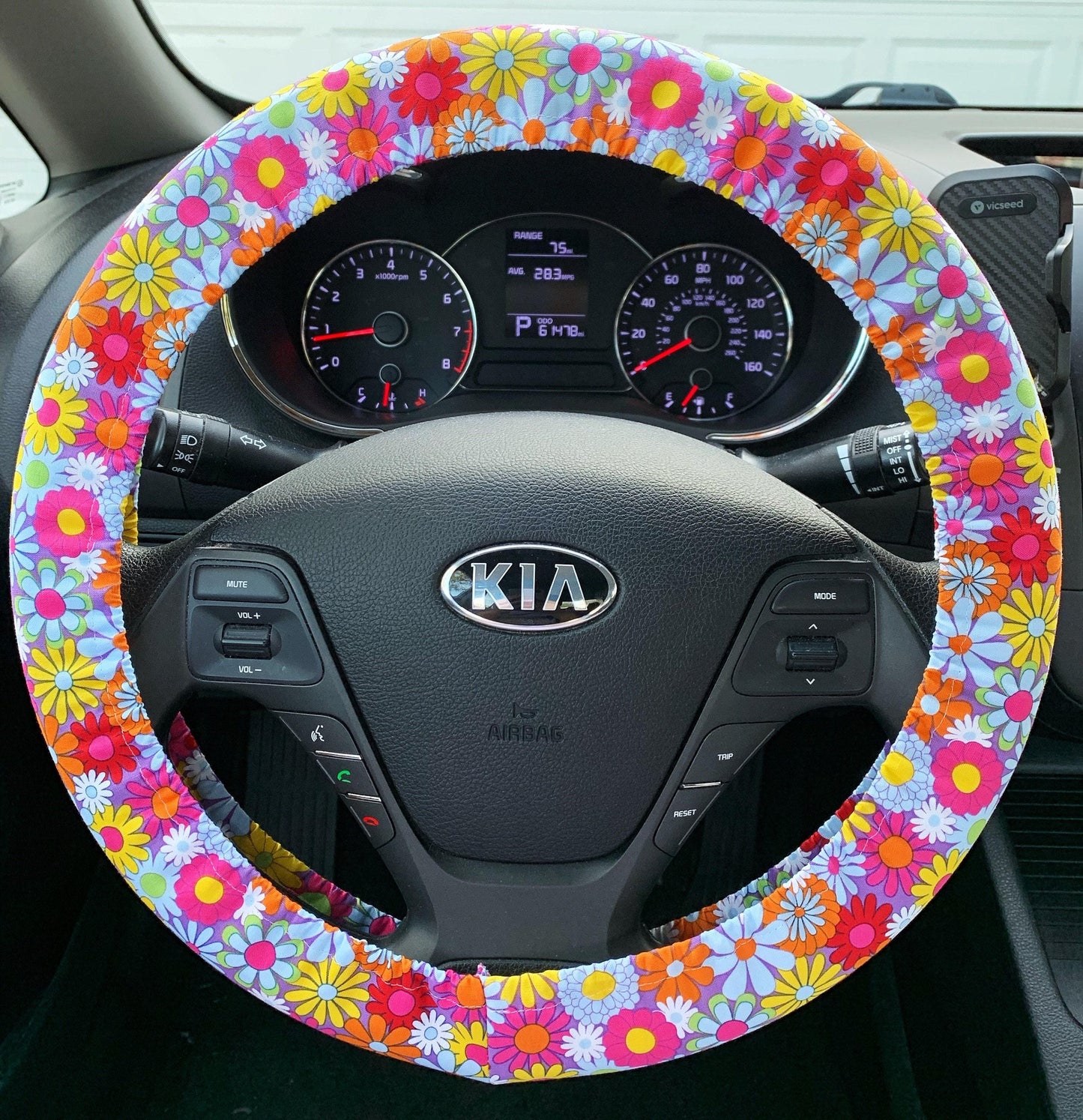 Hippie Flower Power Steering Wheel Cover