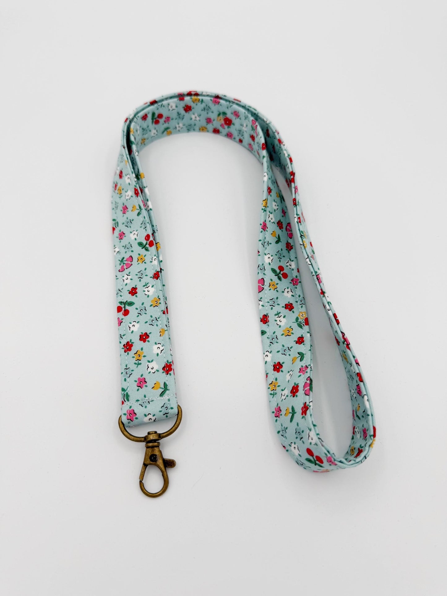 Blue Bitty Blossoms Lanyard Badge Holder