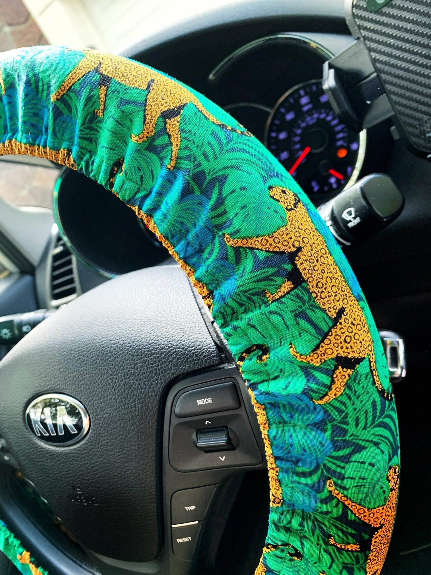 Tropical Leopard Steering Wheel Cover