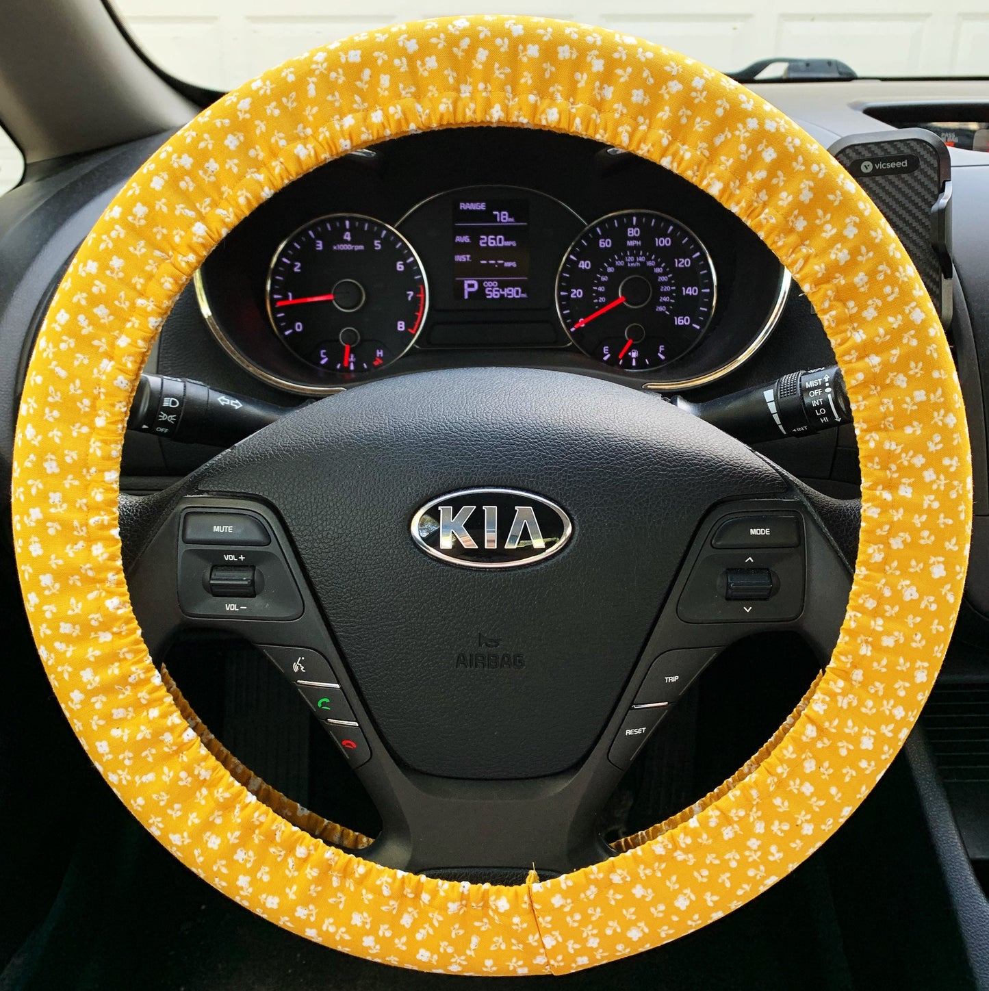 Tiny Mustard Flower Steering Wheel Cover