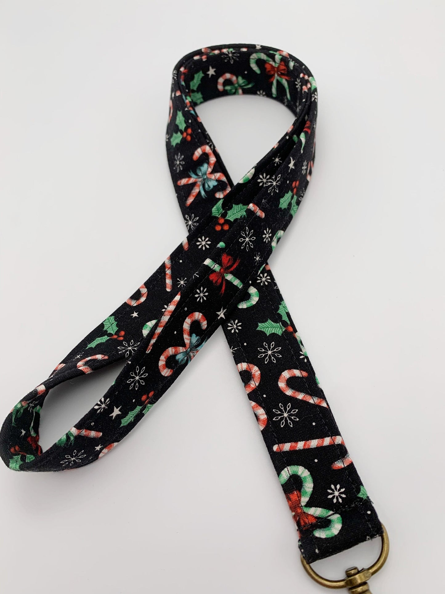 Christmas Candy Cane Lanyard Badge Holder