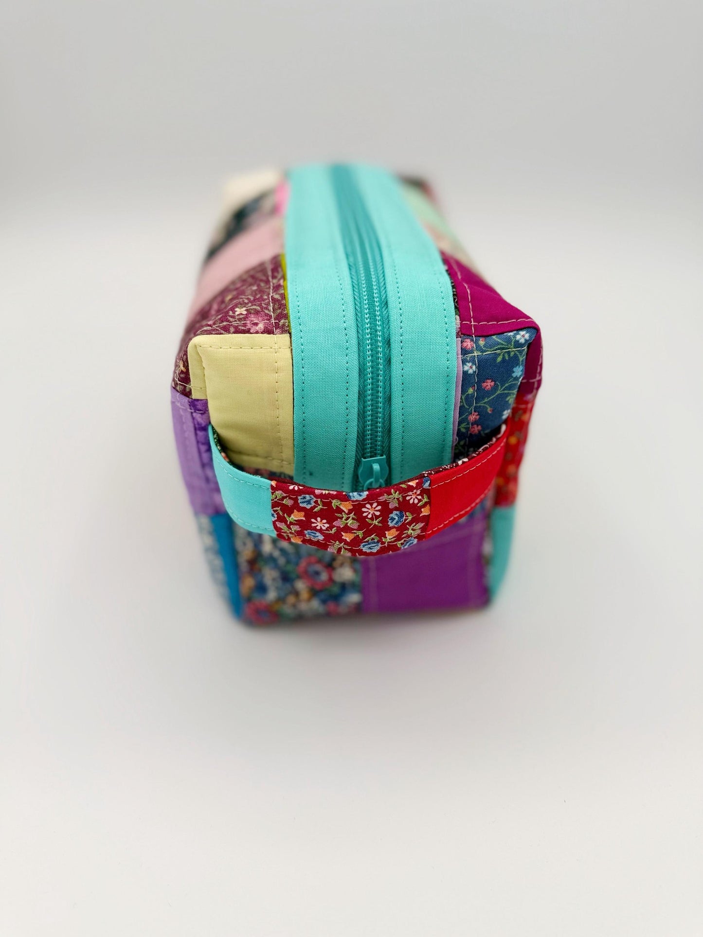 Patchwork Boxy Bag, Cosmetic, Makeup or Everything Bag