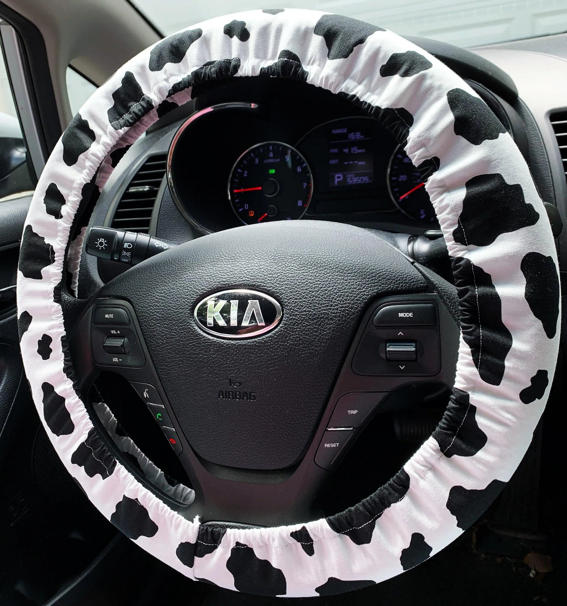 Cow Print Steering Wheel Cover Moonshadow Caravan