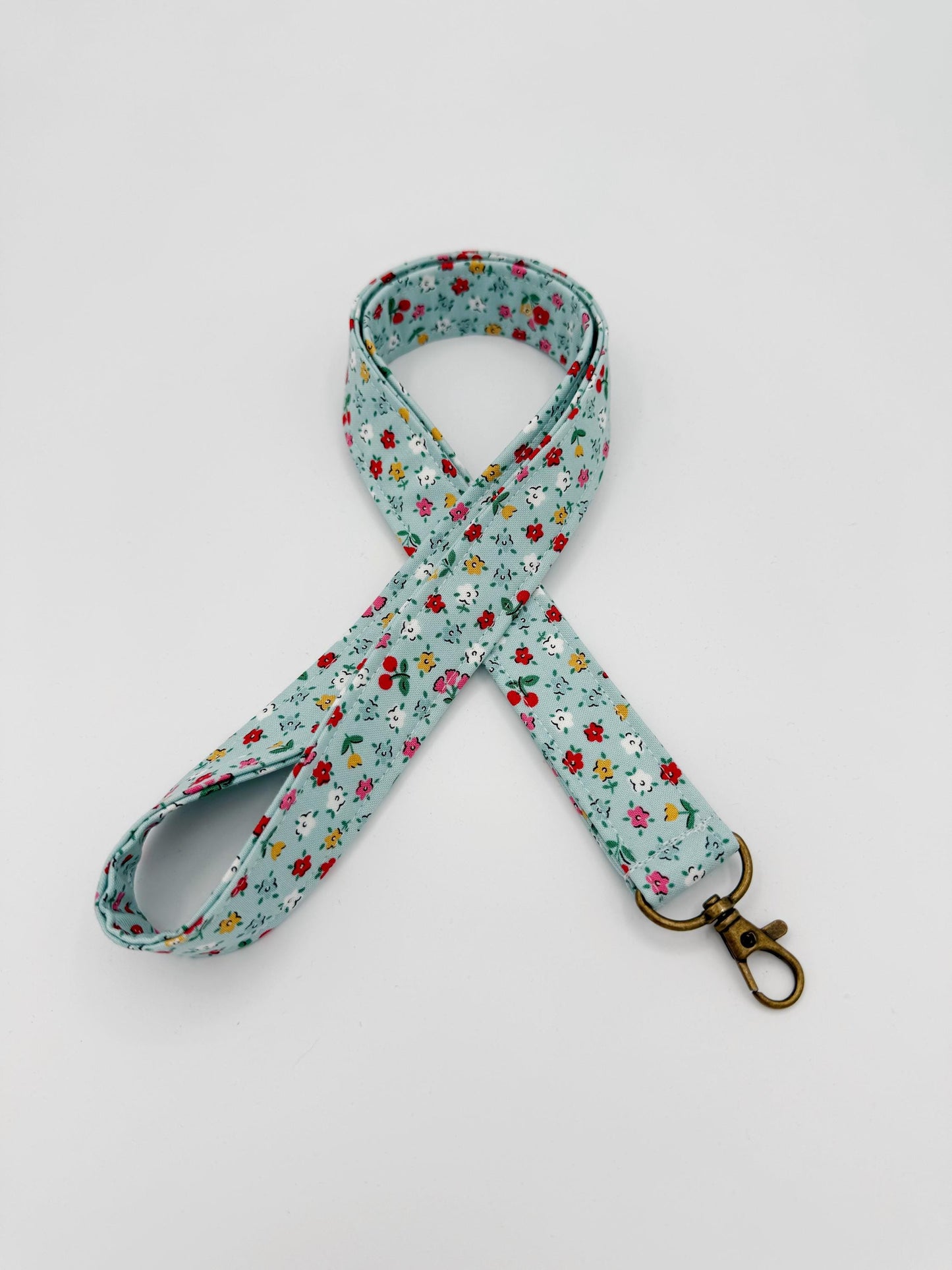 Blue Bitty Blossoms Lanyard Badge Holder