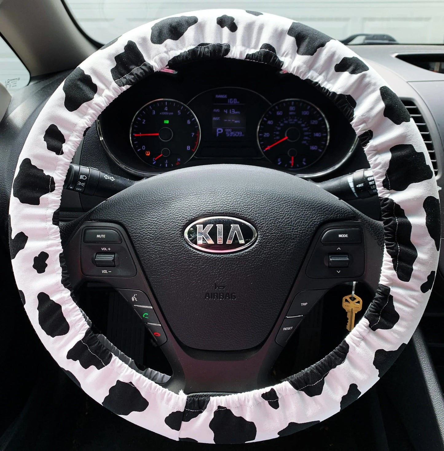 Cow Print Steering Wheel Cover Moonshadow Caravan